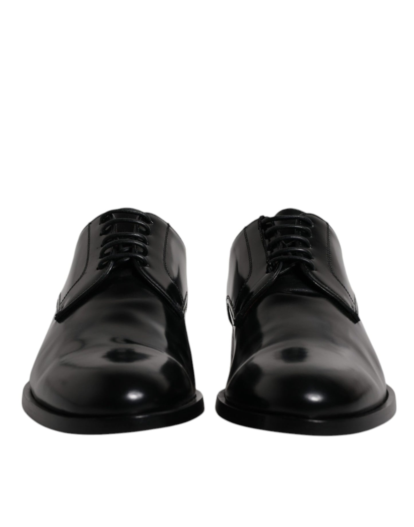 Zapatos Derby de vestir formales con cordones de piel de becerro negra de Dolce & Gabbana