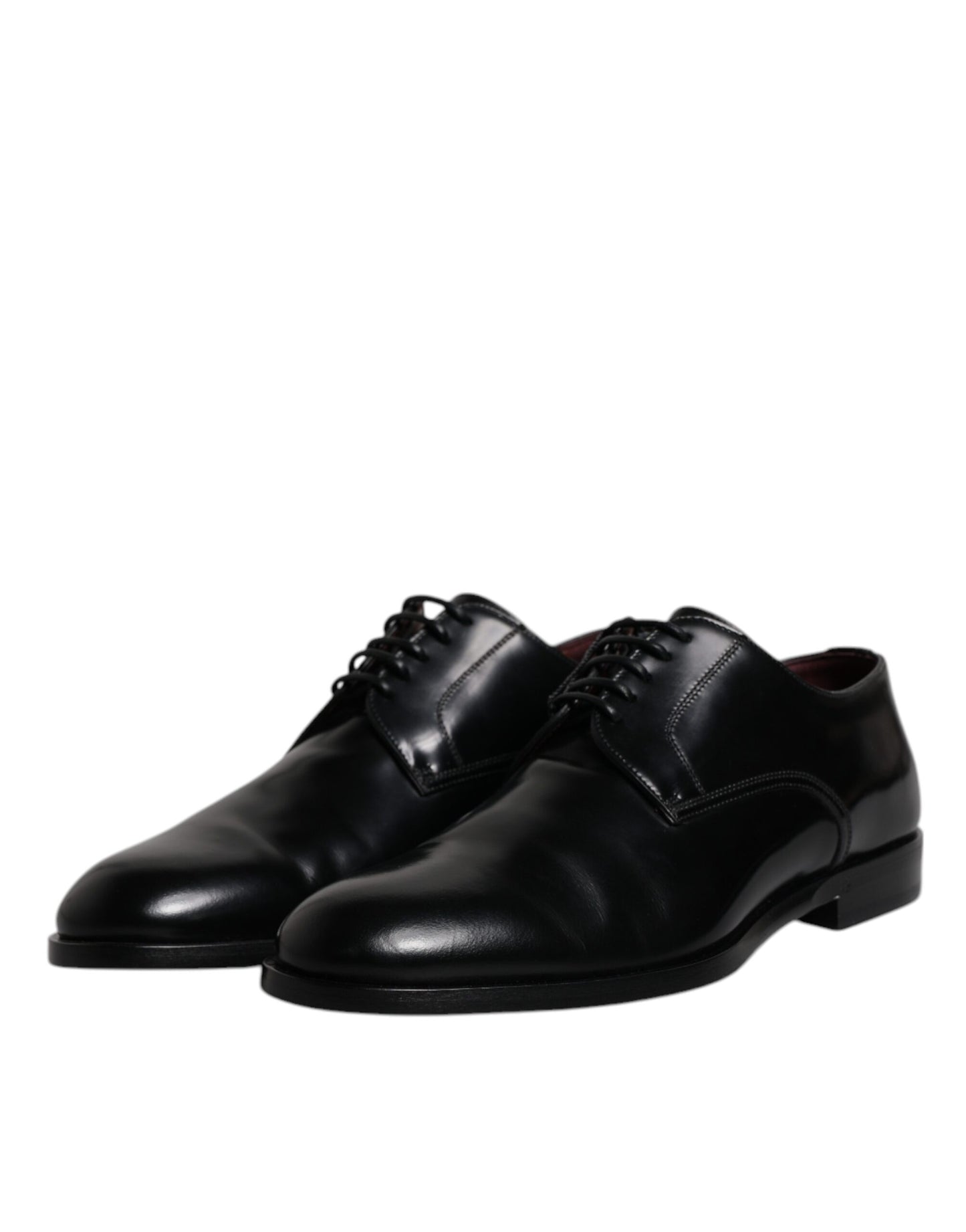 Zapatos Derby de vestir formales con cordones de piel de becerro negra de Dolce & Gabbana