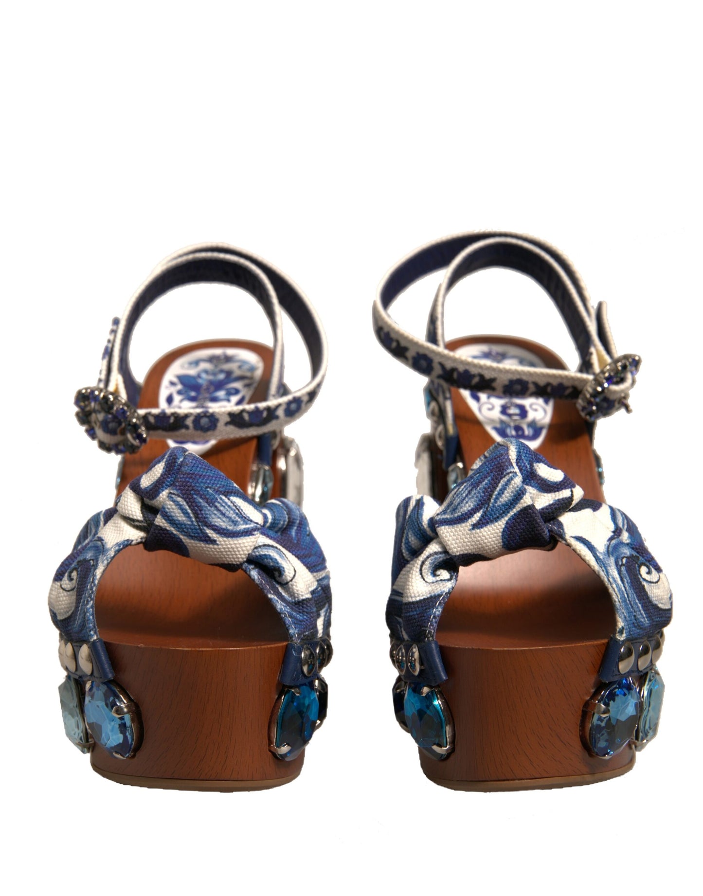 Sandalias de cuña con adornos de mayólica multicolor de Dolce & Gabbana