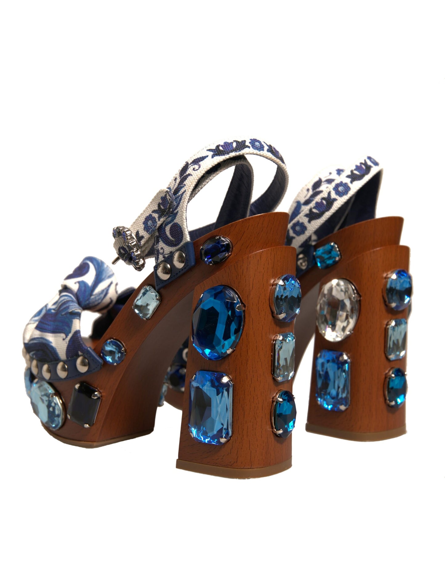 Sandalias de cuña con adornos de mayólica multicolor de Dolce & Gabbana