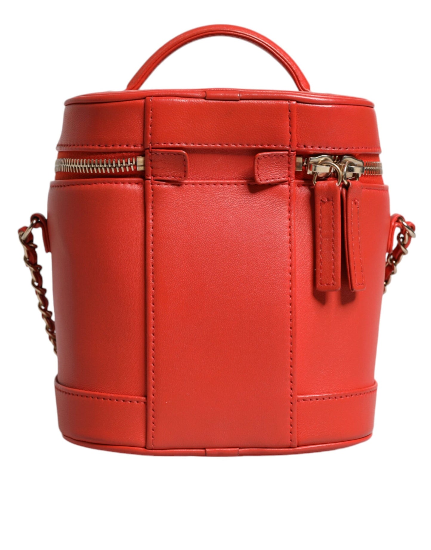 Bolso de mano con cadena y diseño de coco naranja de Chanel