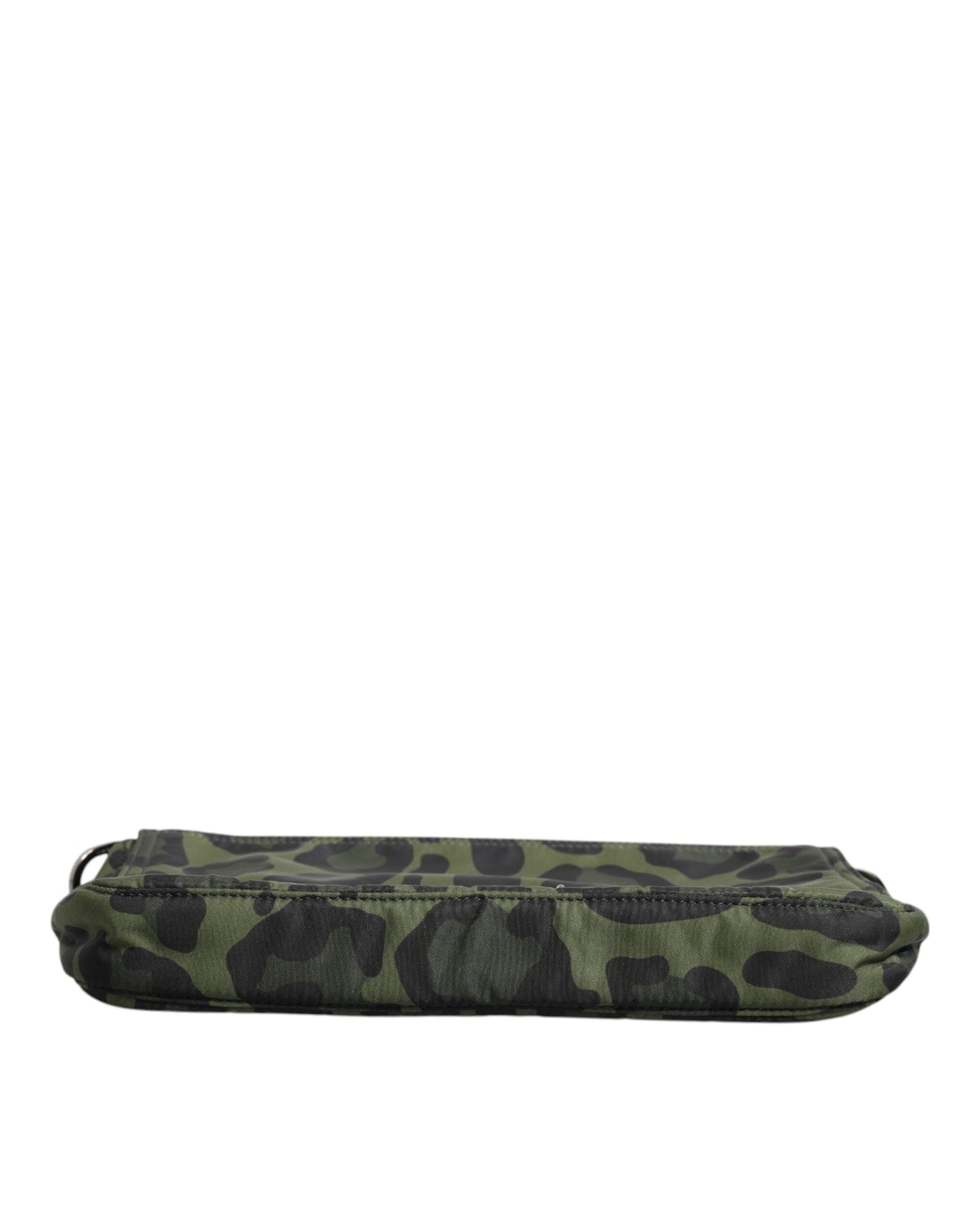 Bolso bandolera Dolce & Gabbana de nailon verde con estampado de leopardo y concha