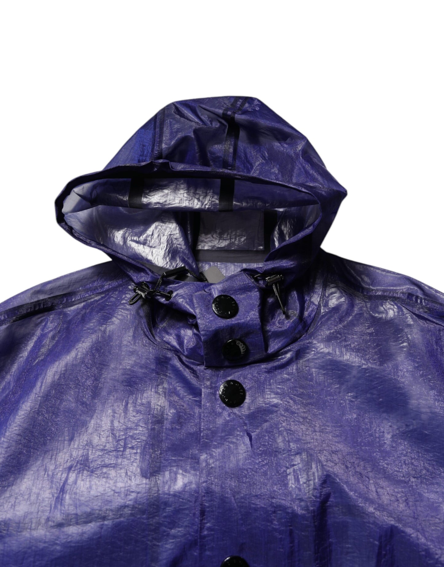 Chaqueta impermeable con capucha de algodón azul oscuro para hombre de Dolce & Gabbana