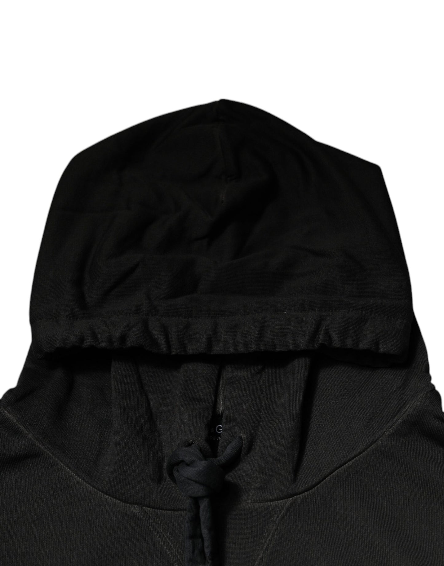 Suéter con capucha y escudo DG de algodón negro de Dolce & Gabbana