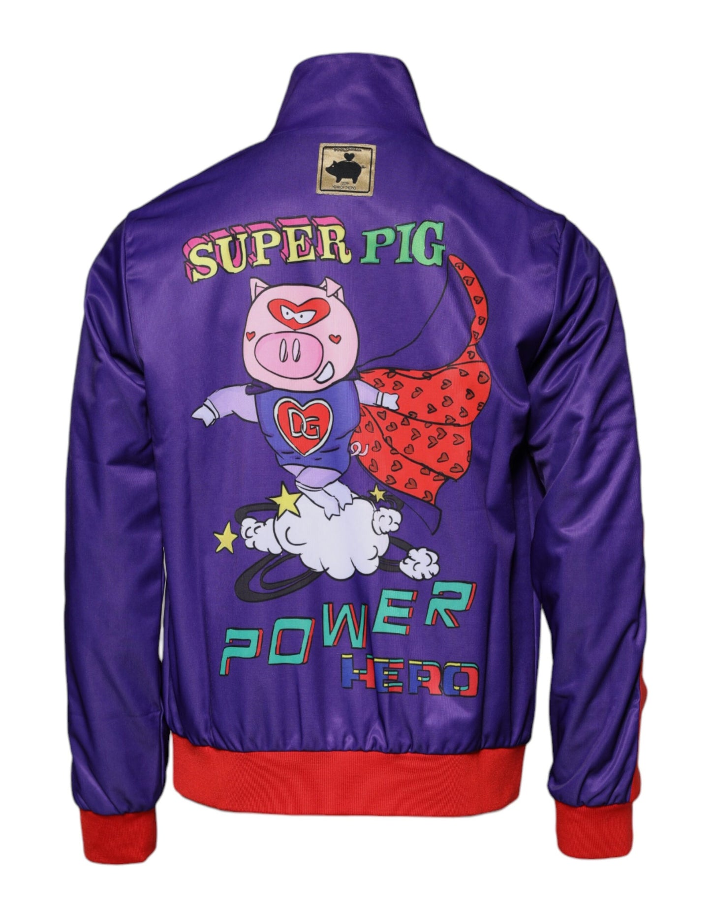 Suéter bomber morado con cremallera completa del Año del Cerdo de Dolce & Gabbana