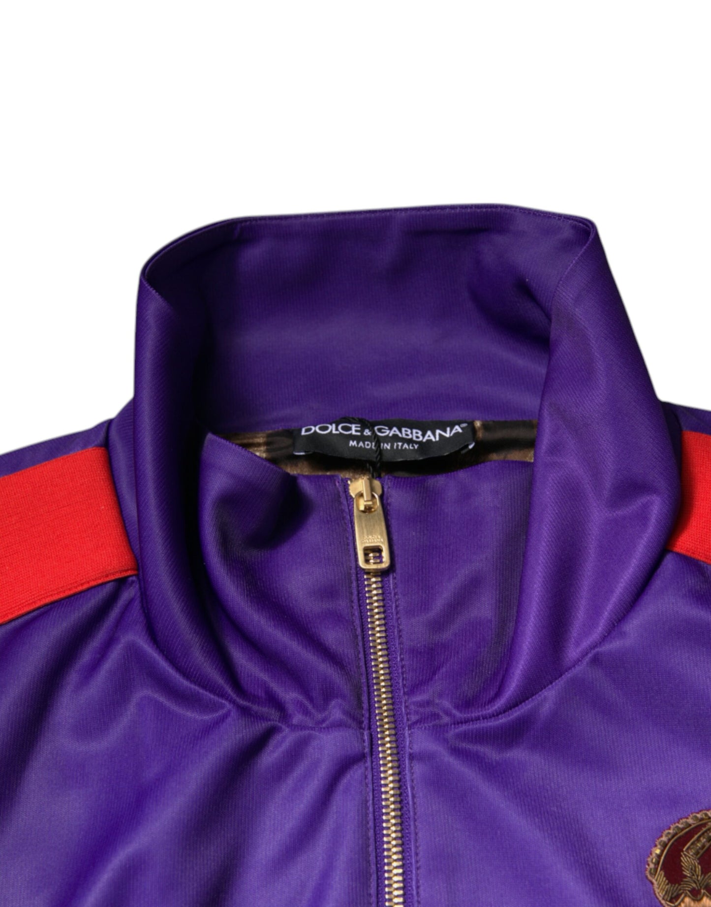 Suéter bomber morado con cremallera completa del Año del Cerdo de Dolce & Gabbana
