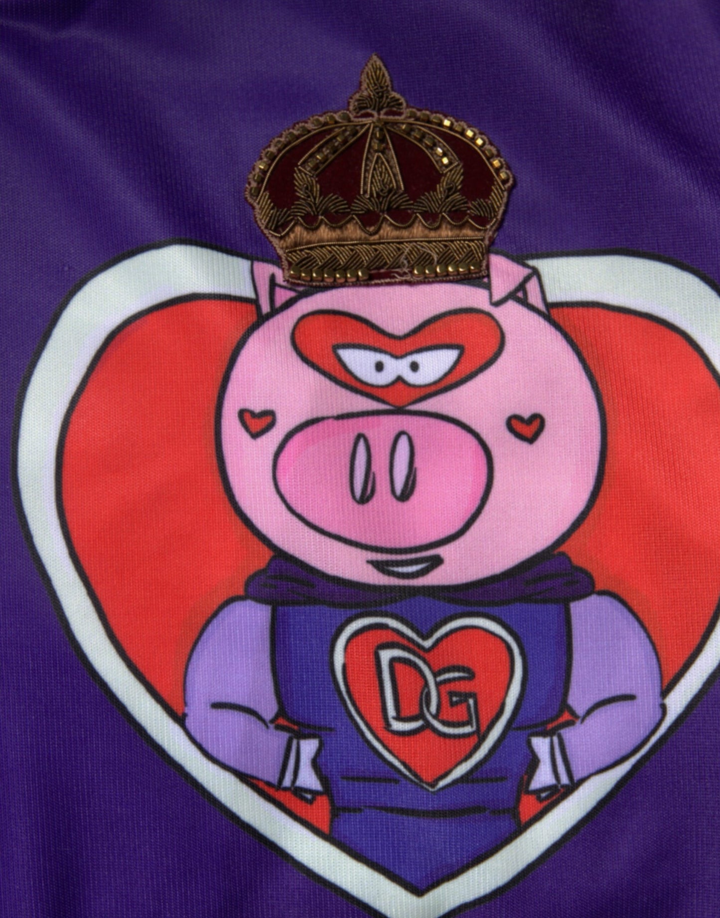Suéter bomber morado con cremallera completa del Año del Cerdo de Dolce & Gabbana