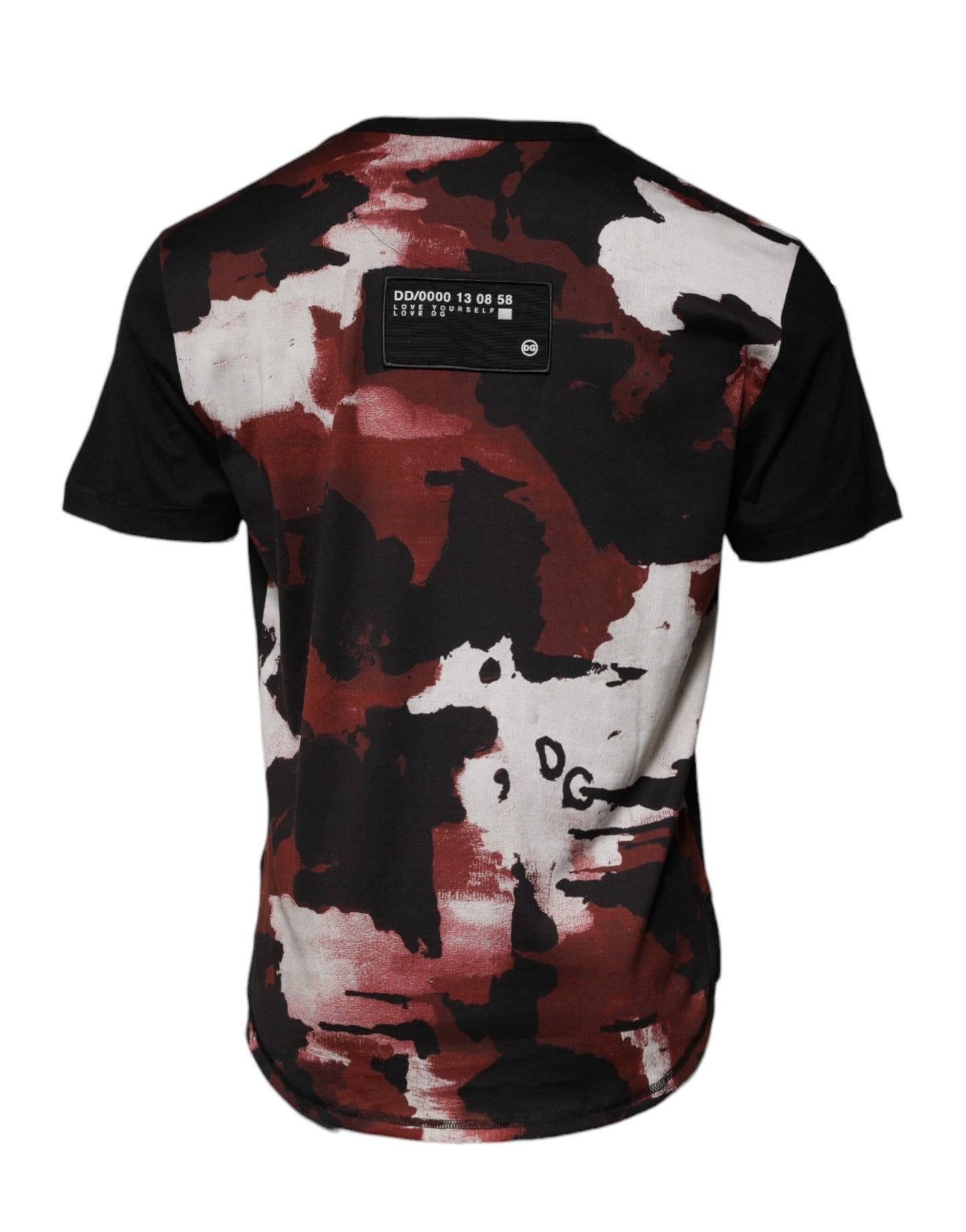 Camiseta de cuello redondo con estampado de camuflaje multicolor de Dolce & Gabbana