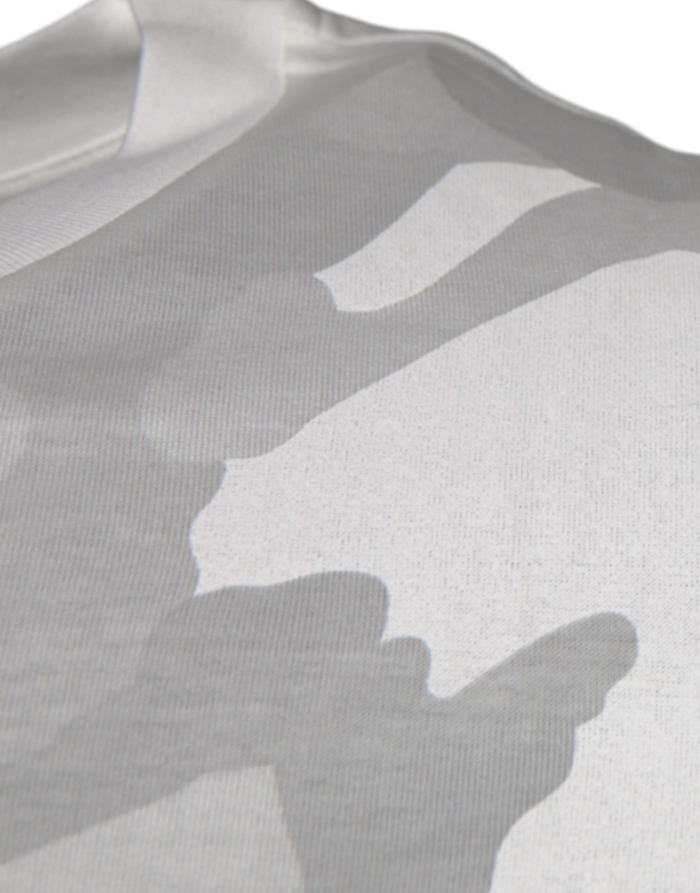 Camiseta de algodón con cuello redondo y estampado de camuflaje blanco y gris de Dolce & Gabbana
