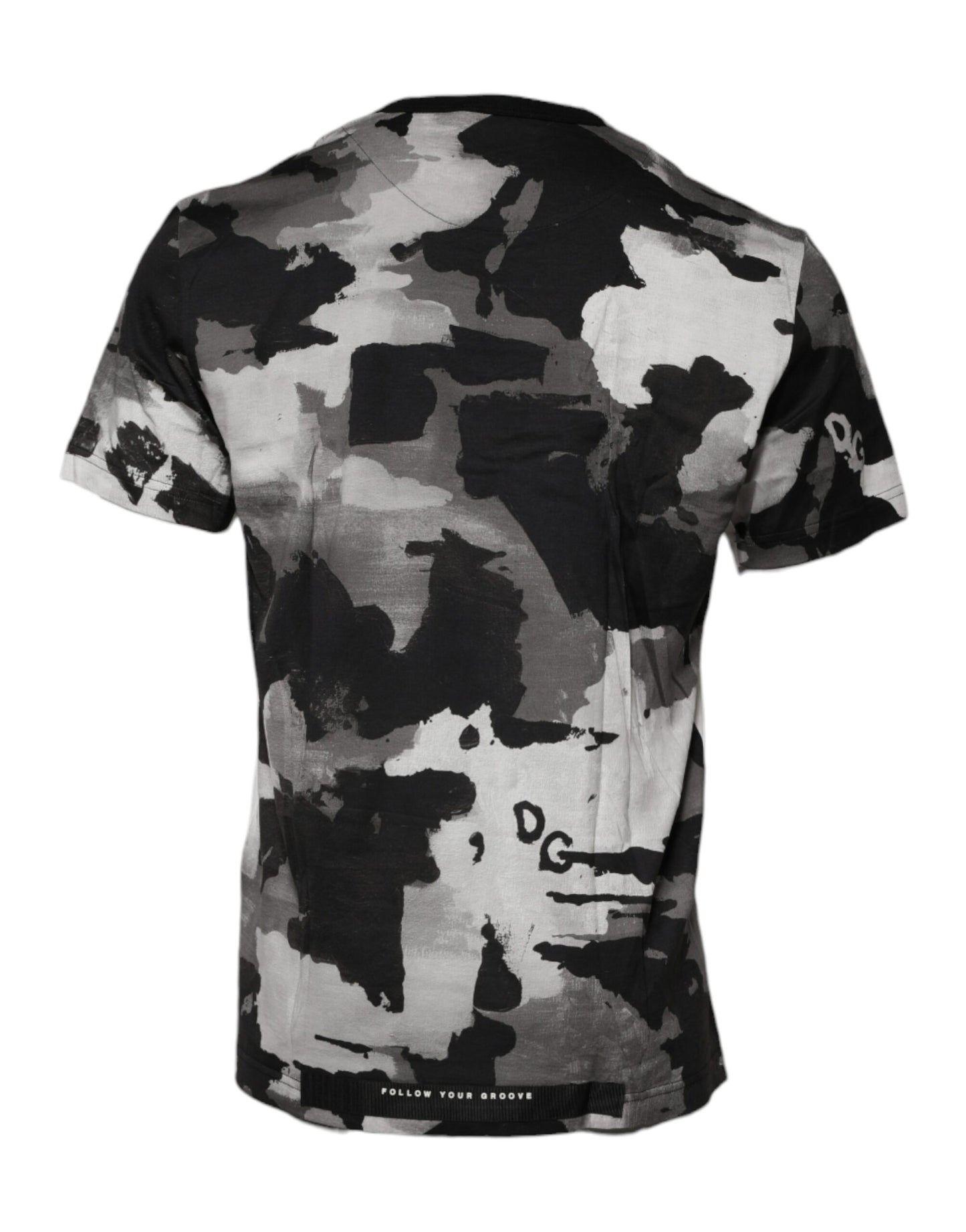 Camiseta de cuello redondo con estampado de camuflaje multicolor de Dolce & Gabbana