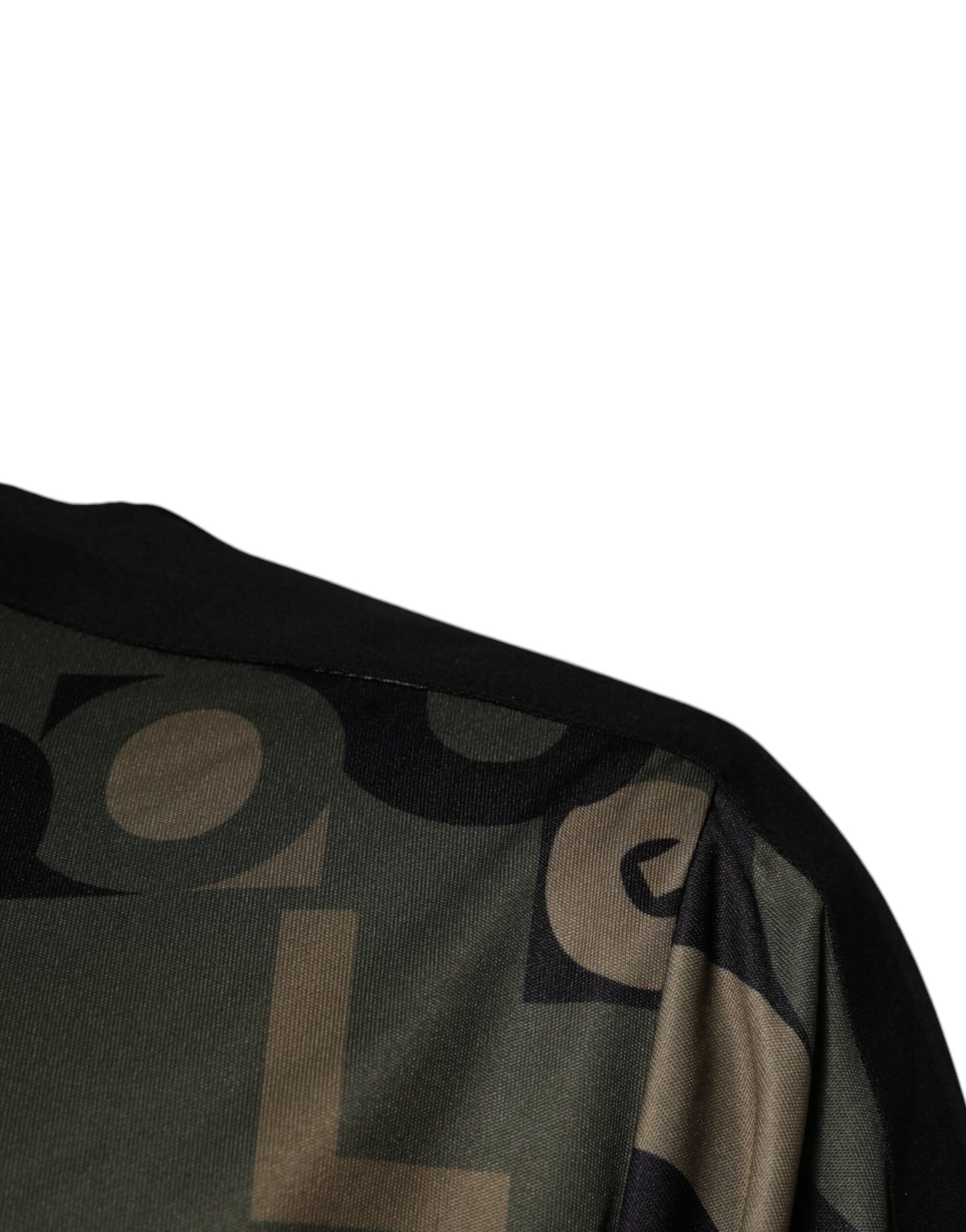 Suéter verde militar con cremallera completa y logotipo de poliéster de Dolce & Gabbana