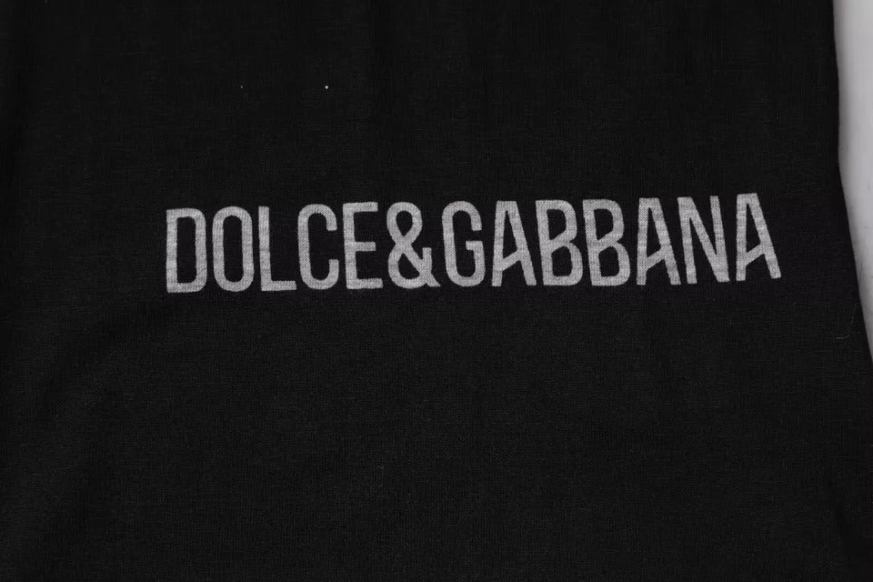 Camiseta Dolce & Gabbana de algodón con cuello redondo y logotipo negro para hombre