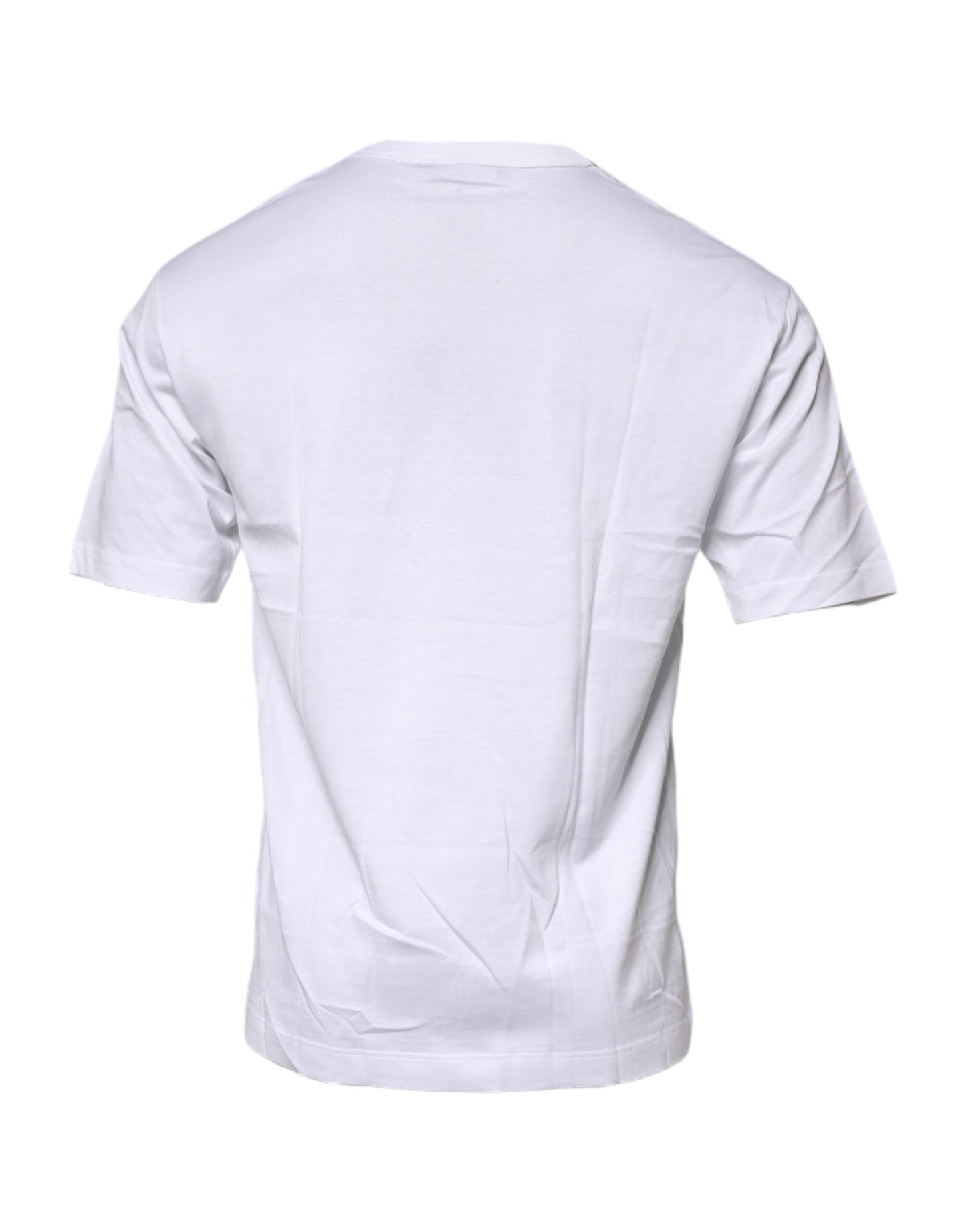 Camiseta de algodón con cuello redondo y estampado floral blanco de Dolce & Gabbana
