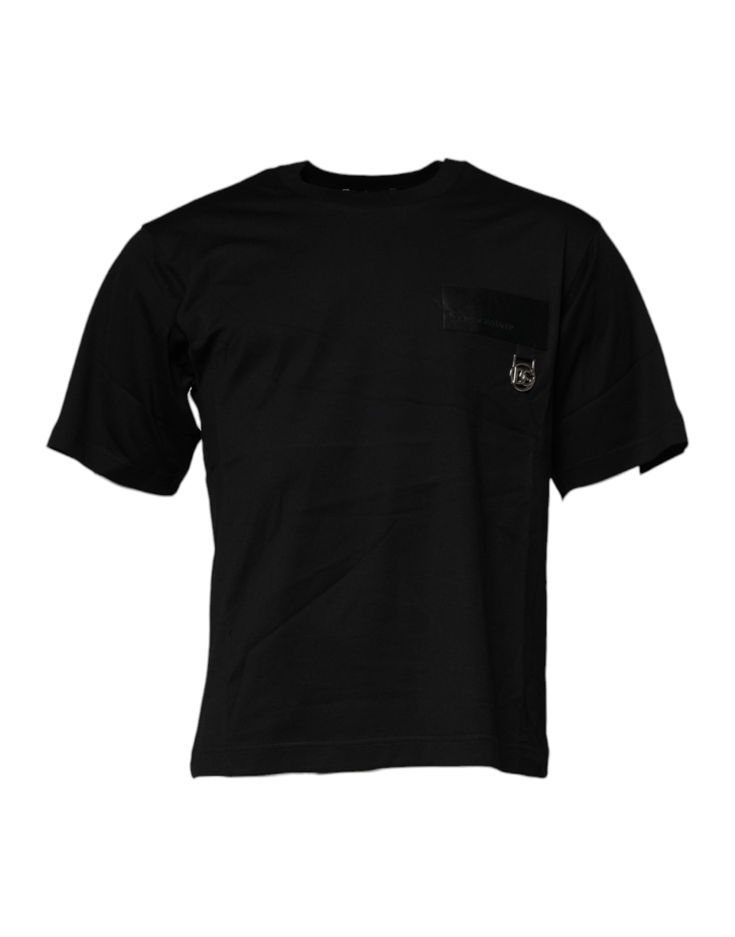 Dolce & Gabbana Black Logo Patch Cotton Crew Neck T-shirt – IT44 | XS par Dolce & Gabbana | Disponible sur Sandy Store ByNet