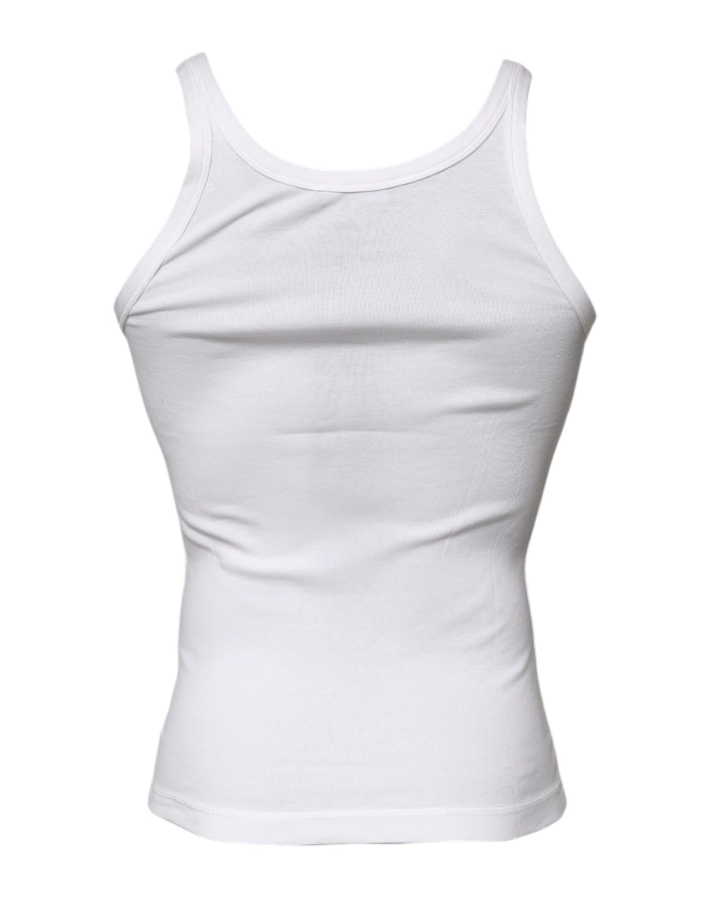 Dolce & Gabbana Ivory Cotton Sleeveless Round Neck Tank T-shirt – IT44 | XS par Dolce & Gabbana | Disponible sur Sandy Store ByNet