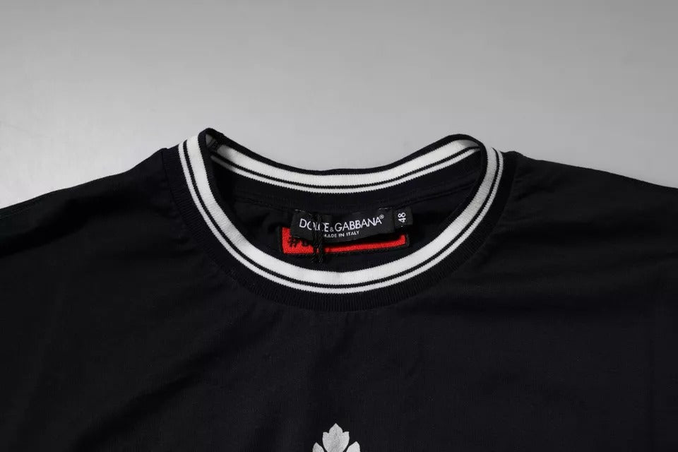 Dolce & Gabbana Dark Blue Logo Crown Cotton Crew Neck T-shirt – IT44 | XS par Dolce & Gabbana | Disponible sur Sandy Store ByNet