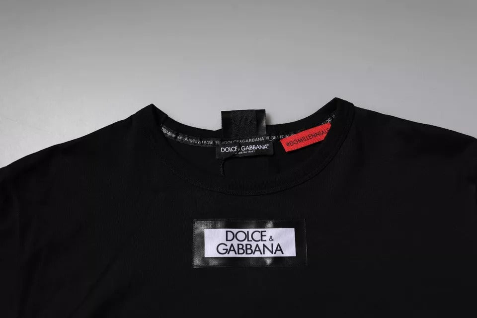 Dolce & Gabbana Black DGMILLENNIALS Cotton Crew Neck T-shirt – IT44 | XS par Dolce & Gabbana | Disponible sur Sandy Store ByNet
