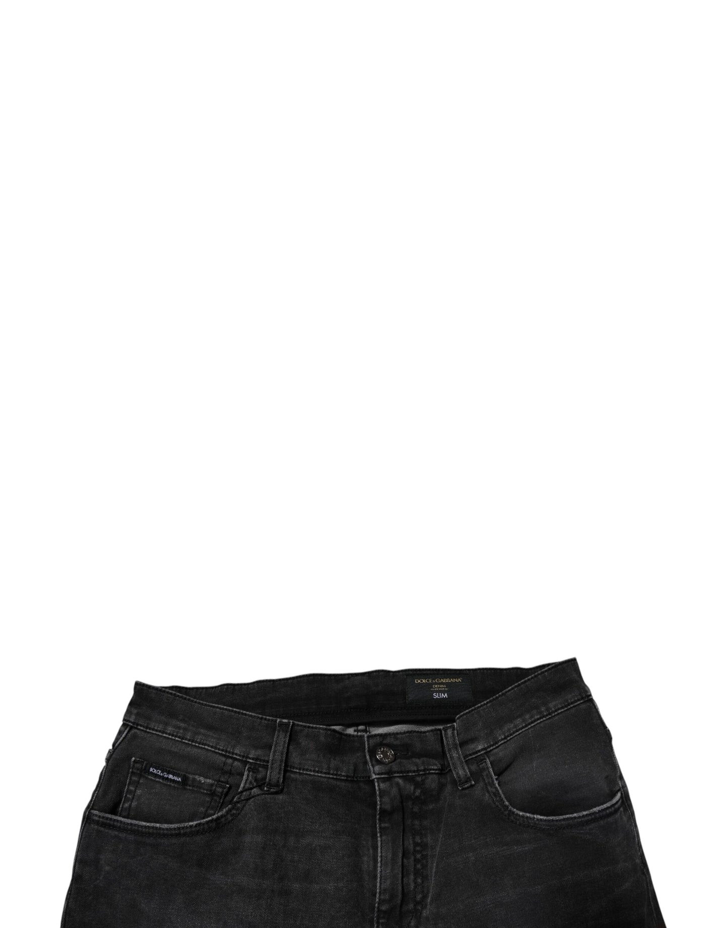 Dolce & Gabbana Black Cotton Stretch Skinny Men Denim Jeans – IT54 | XL par Dolce & Gabbana | Disponible sur Sandy Store ByNet