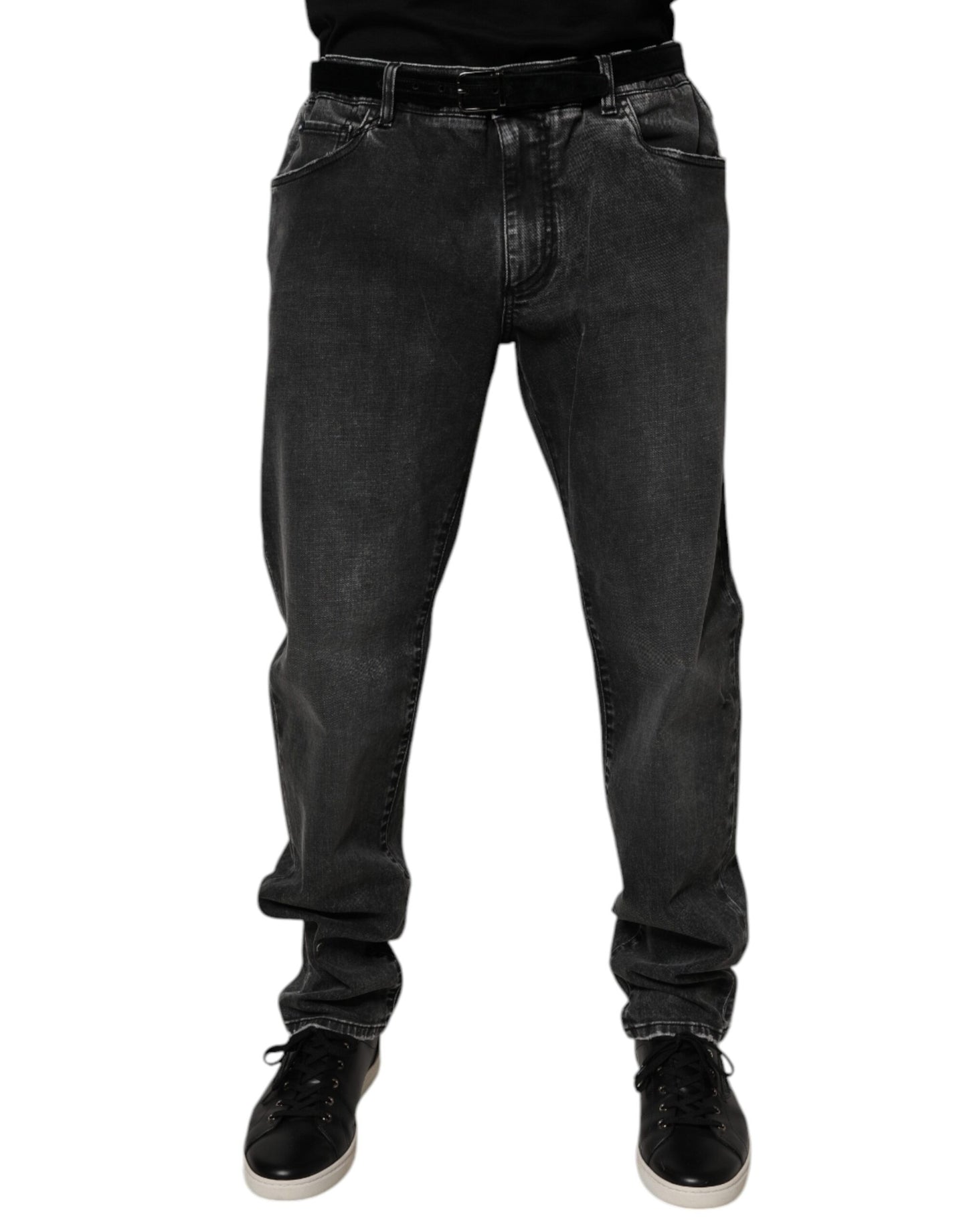 Dolce & Gabbana Black Cotton Stretch Skinny Men Denim Jeans – IT56 | XXL par Dolce & Gabbana | Disponible sur Sandy Store ByNet