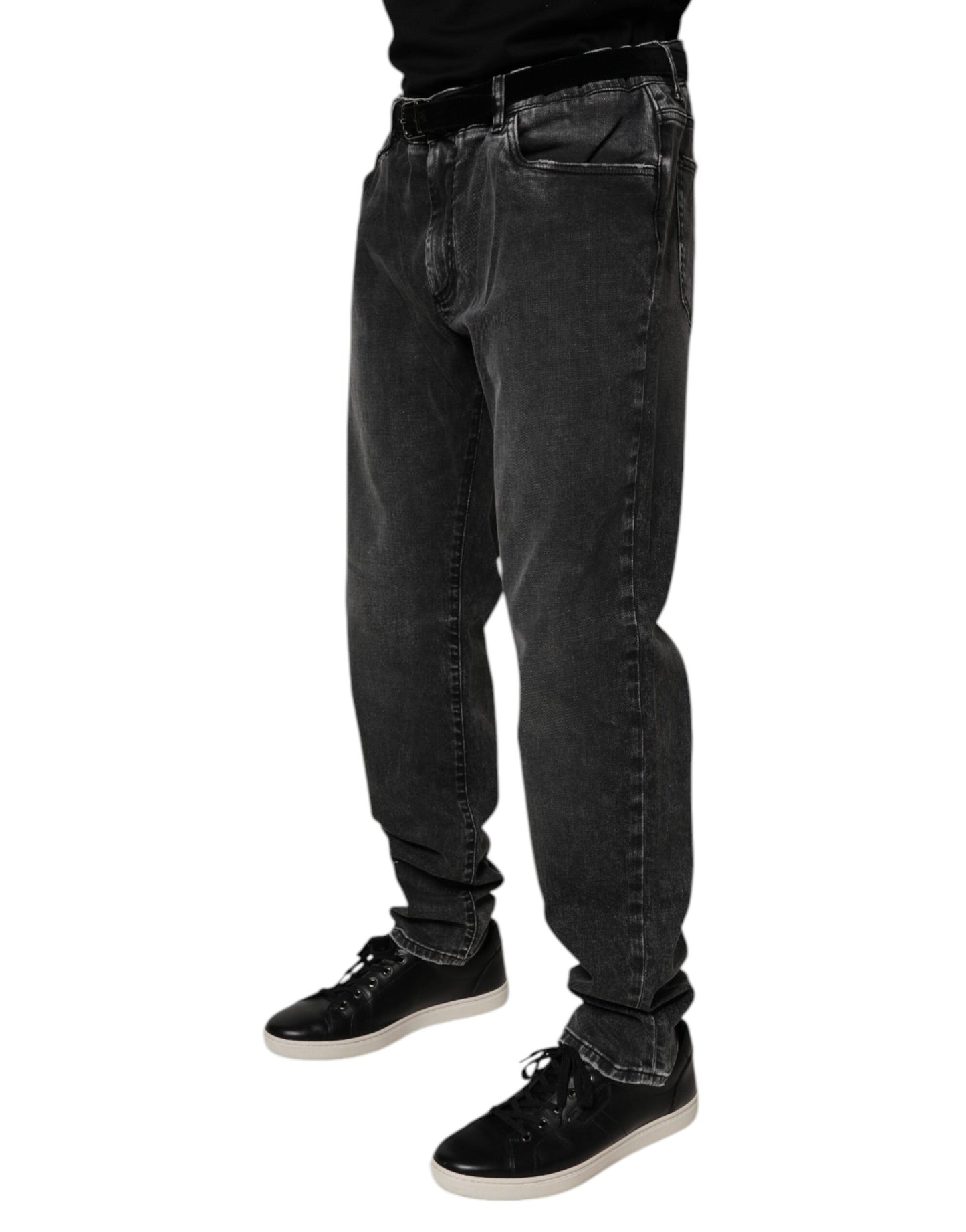 Dolce & Gabbana Black Cotton Stretch Skinny Men Denim Jeans – IT56 | XXL par Dolce & Gabbana | Disponible sur Sandy Store ByNet