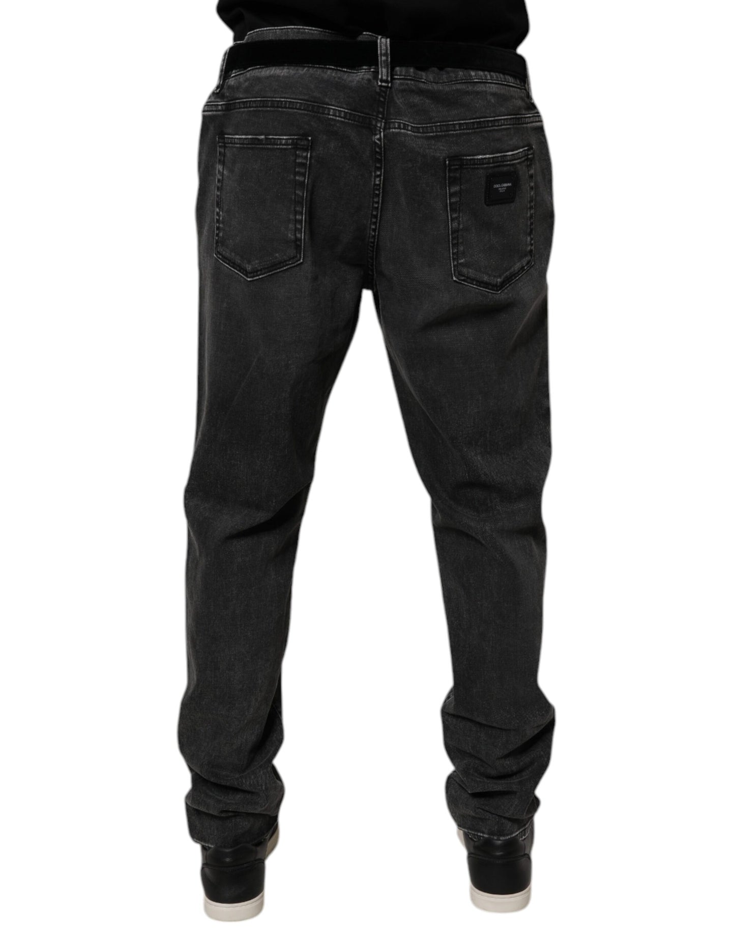 Dolce & Gabbana Black Cotton Stretch Skinny Men Denim Jeans – IT56 | XXL par Dolce & Gabbana | Disponible sur Sandy Store ByNet