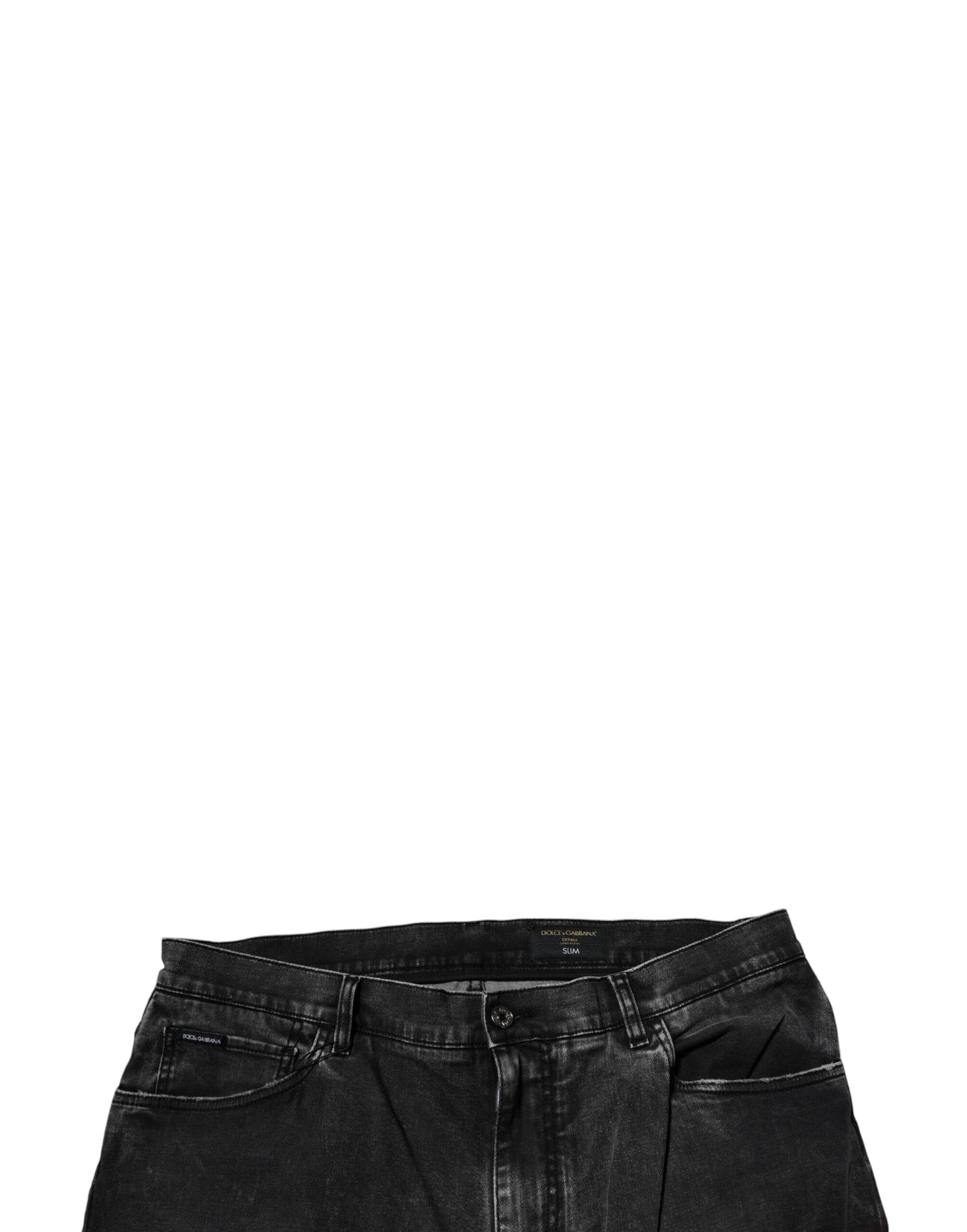 Dolce & Gabbana Black Cotton Stretch Skinny Men Denim Jeans – IT56 | XXL par Dolce & Gabbana | Disponible sur Sandy Store ByNet
