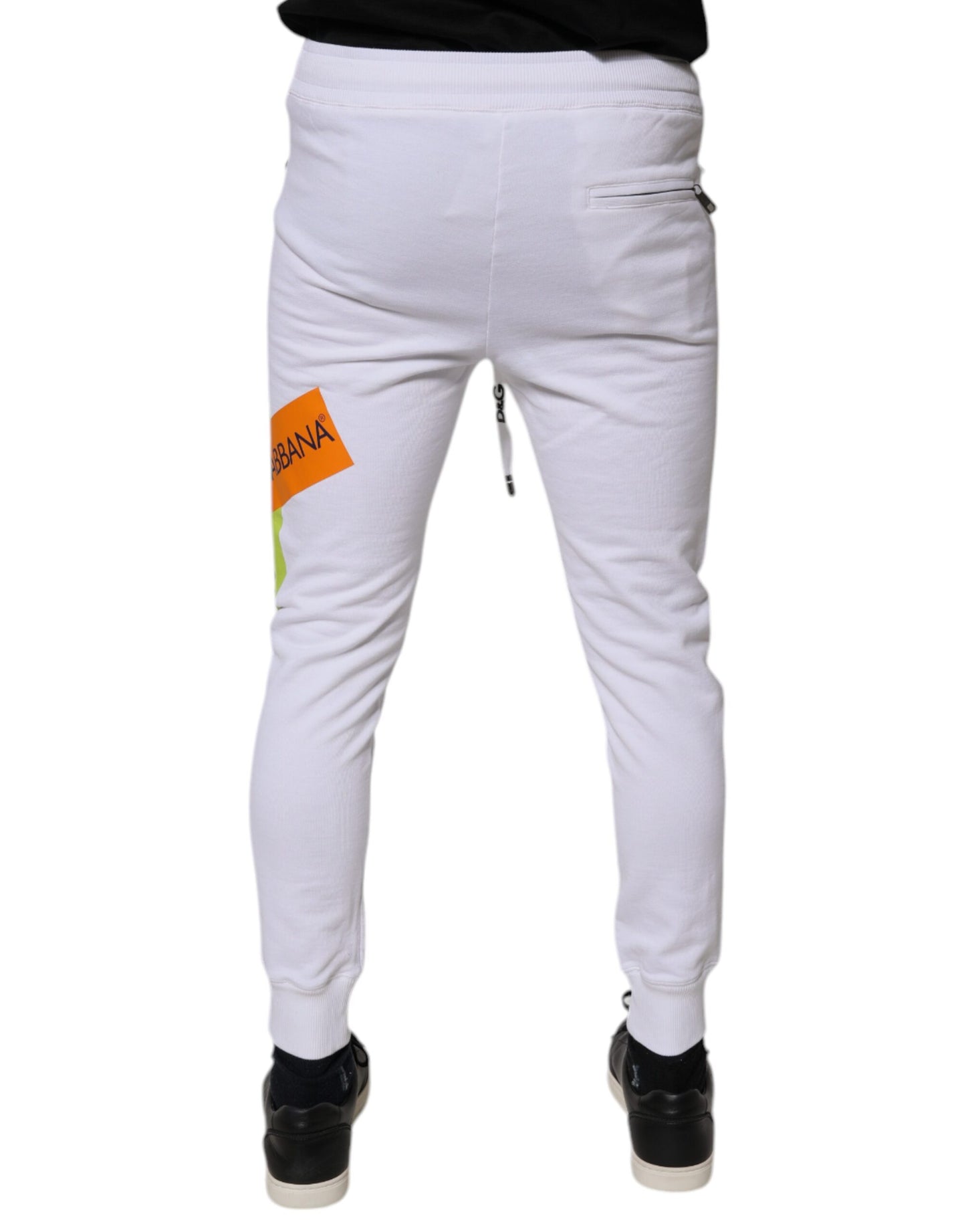Dolce & Gabbana White Cotton Logo Jogger Pants – IT44 | XS par Dolce & Gabbana | Disponible sur Sandy Store ByNet