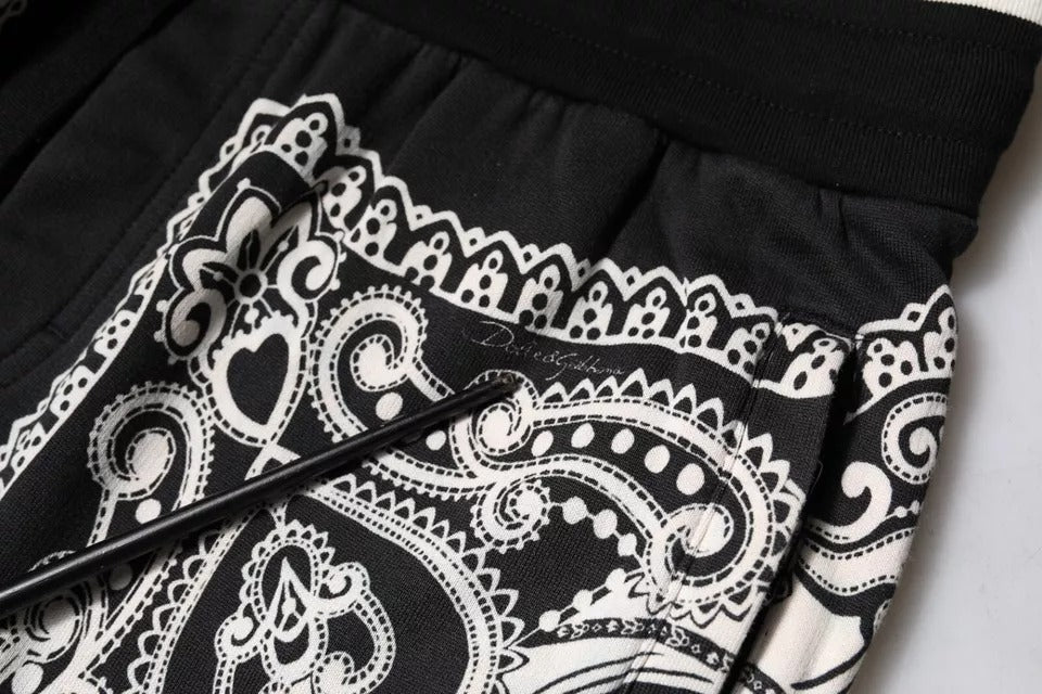 Dolce & Gabbana Black Bandana Cotton Jogger Pants – IT50 | L par Dolce & Gabbana | Disponible sur Sandy Store ByNet