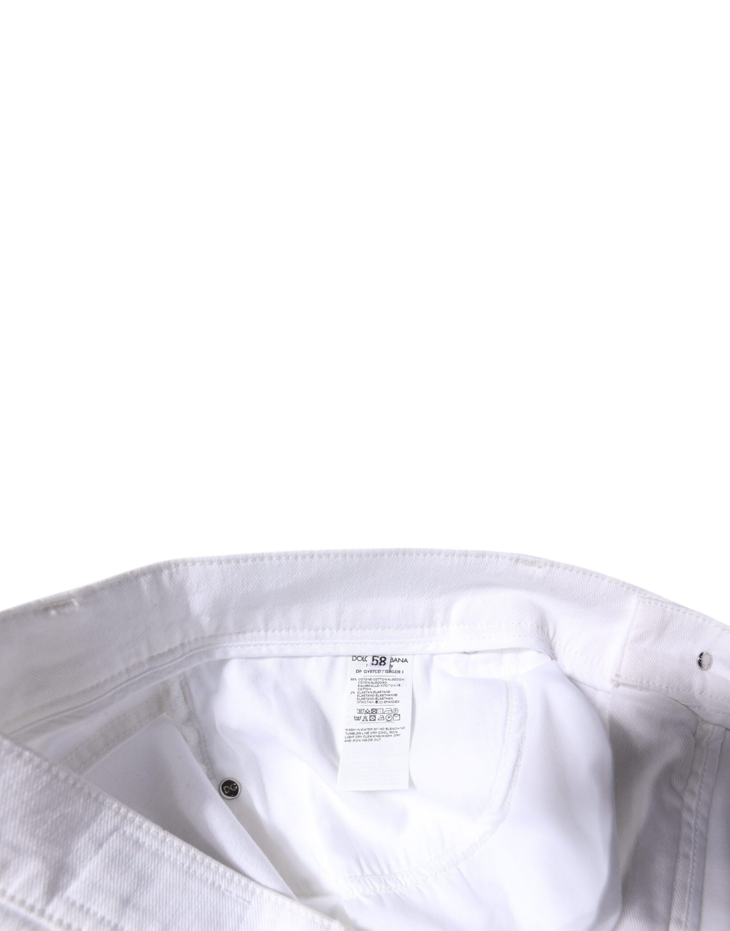 Dolce & Gabbana White Cotton Stretch Skinny Men Denim Jeans – IT44 | XS par Dolce & Gabbana | Disponible sur Sandy Store ByNet