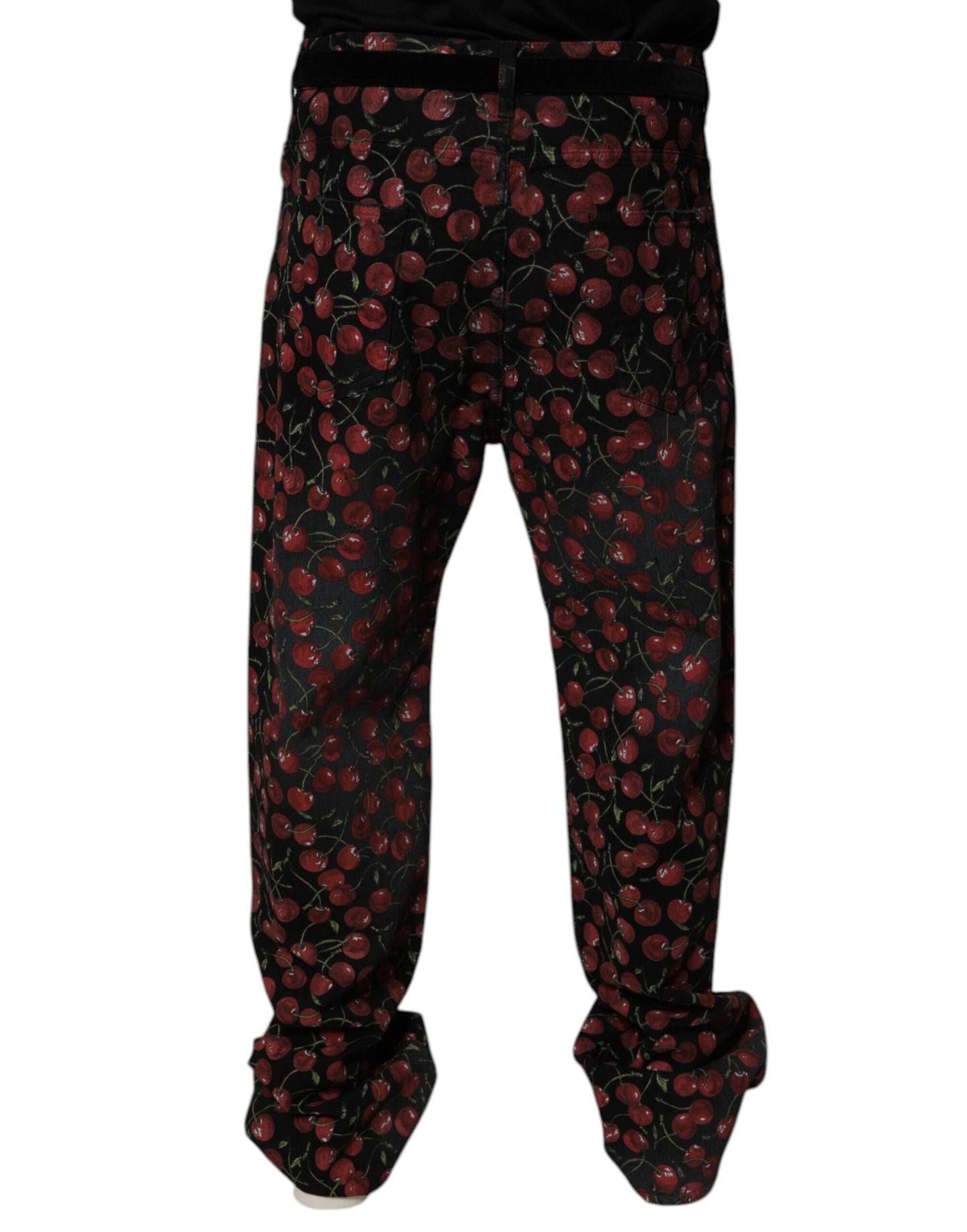 Dolce & Gabbana Black Cherry Cotton Straight Men Denim Jeans – IT48 | M par Dolce & Gabbana | Disponible sur Sandy Store ByNet
