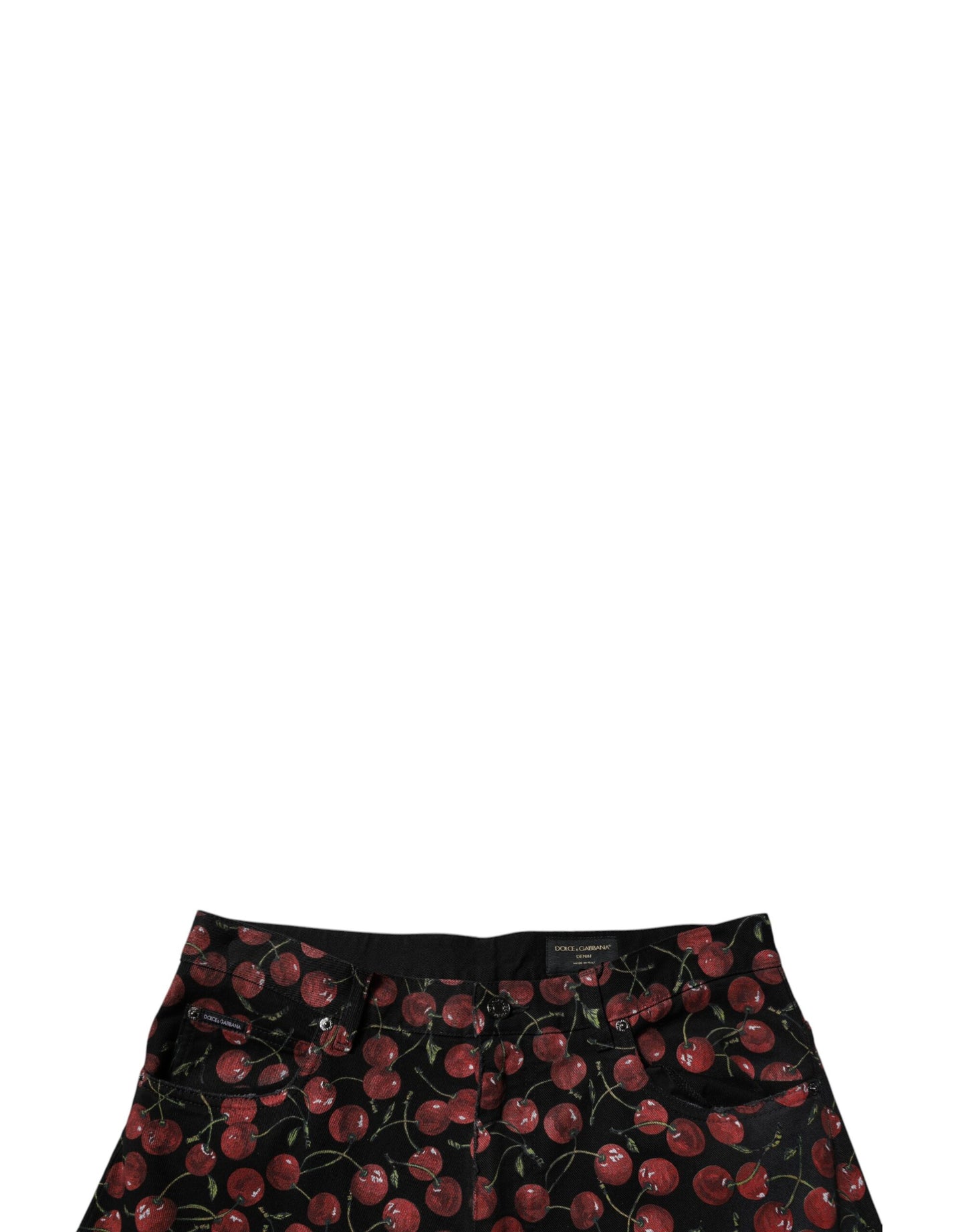 Dolce & Gabbana Black Cherry Cotton Straight Men Denim Jeans – IT48 | M par Dolce & Gabbana | Disponible sur Sandy Store ByNet