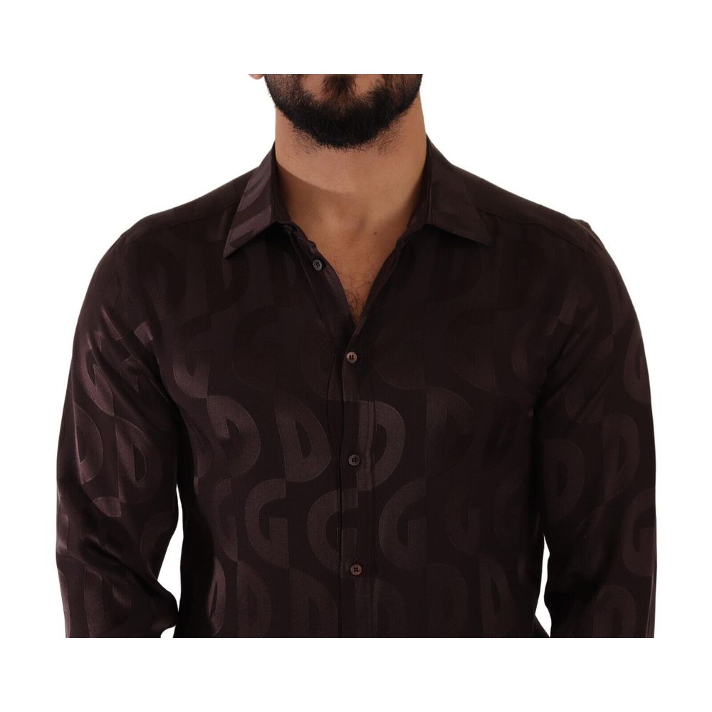 Dolce & Gabbana Bordeaux Silk Shirt – 40 par Dolce & Gabbana | Disponible sur Sandy Store ByNet