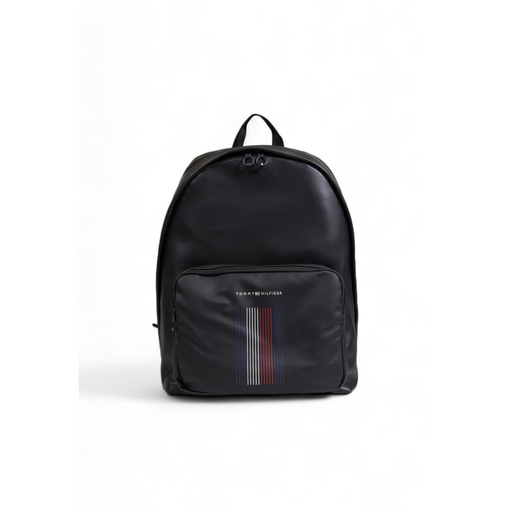 Tommy Hilfiger Black Polyester Leatherette Backpack – par Tommy Hilfiger | Disponible sur Sandy Store ByNet