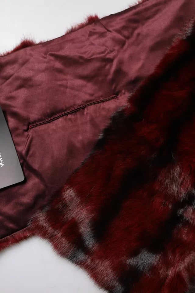 Dolce & Gabbana Black Red Stripe Fur Shawl Neck Wrap Scarf – par Dolce & Gabbana | Disponible sur Sandy Store ByNet