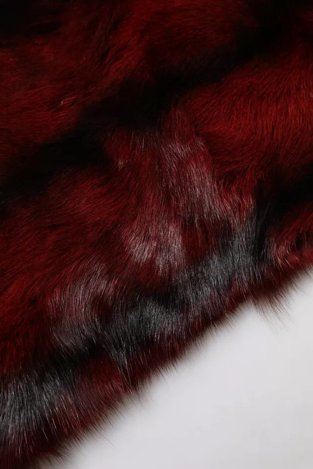 Dolce & Gabbana Black Red Stripe Fur Shawl Neck Wrap Scarf – par Dolce & Gabbana | Disponible sur Sandy Store ByNet