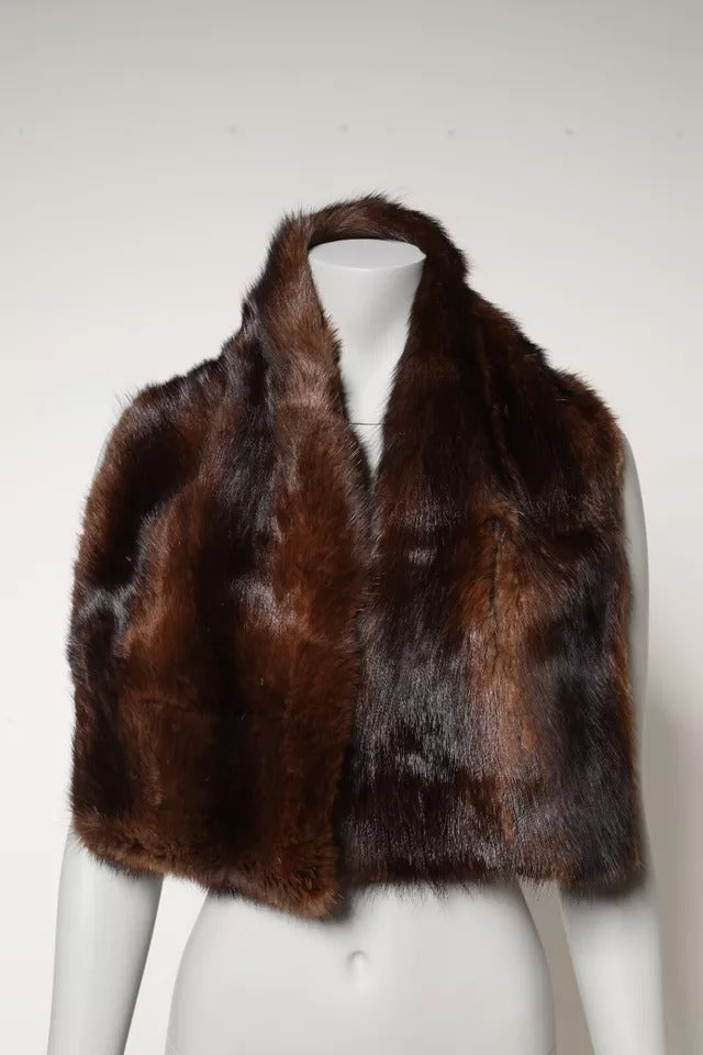 Dolce & Gabbana Black Brown Stripe Fur Shawl Wrap Scarf – par Dolce & Gabbana | Disponible sur Sandy Store ByNet