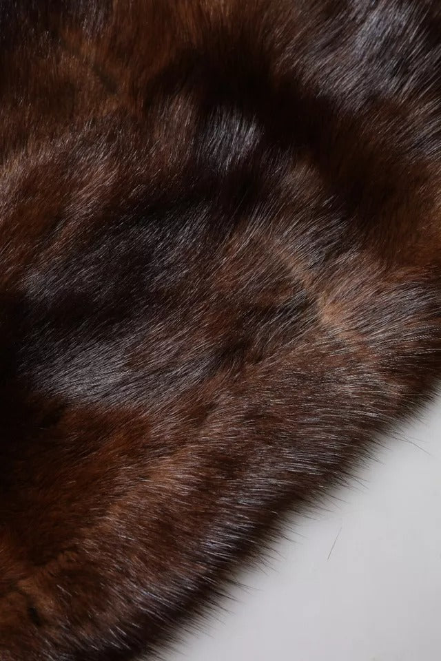 Dolce & Gabbana Black Brown Stripe Fur Shawl Wrap Scarf – par Dolce & Gabbana | Disponible sur Sandy Store ByNet