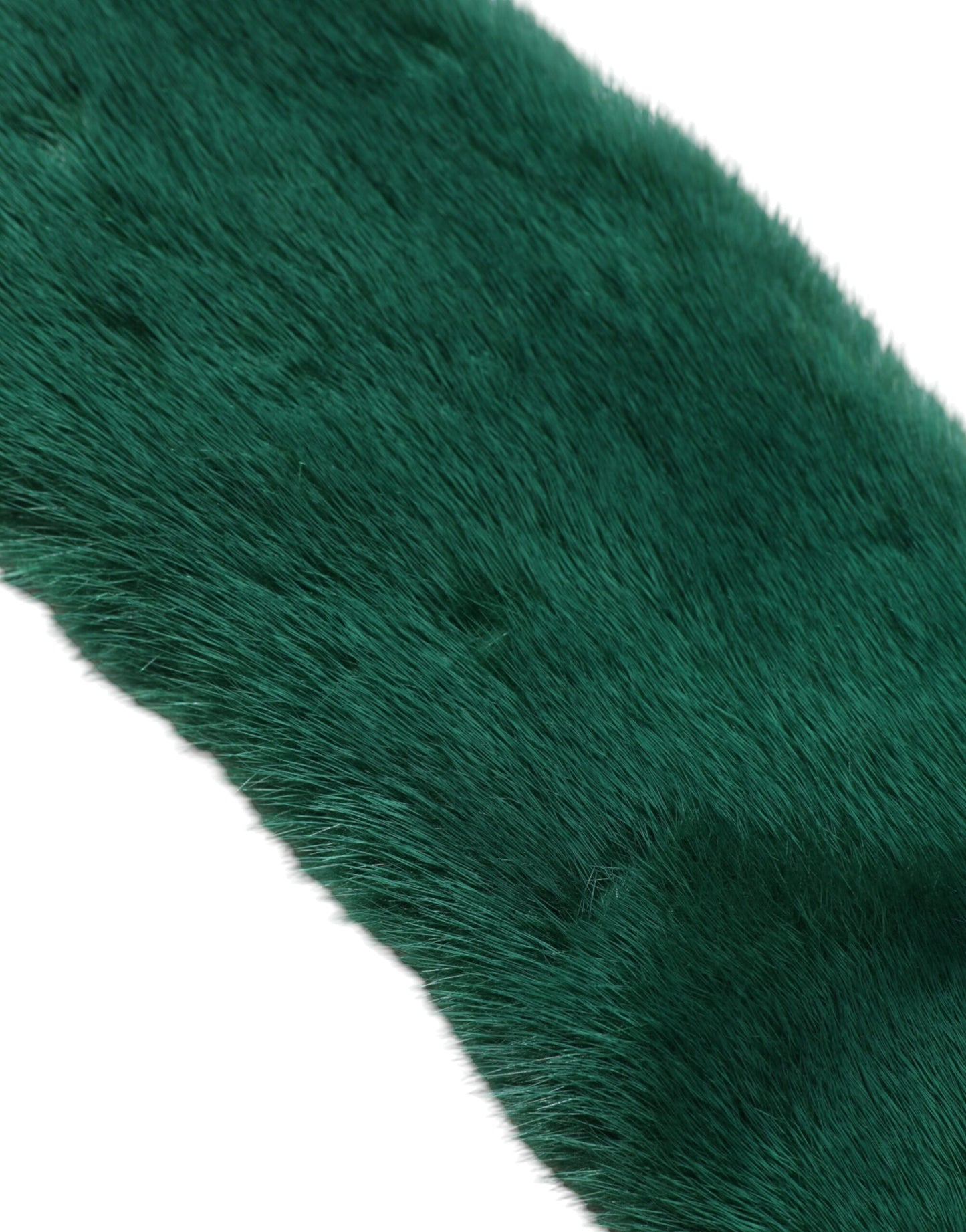 Bufanda cruzada para el cuello de mujer con cuello de piel de visón verde de Dolce & Gabbana