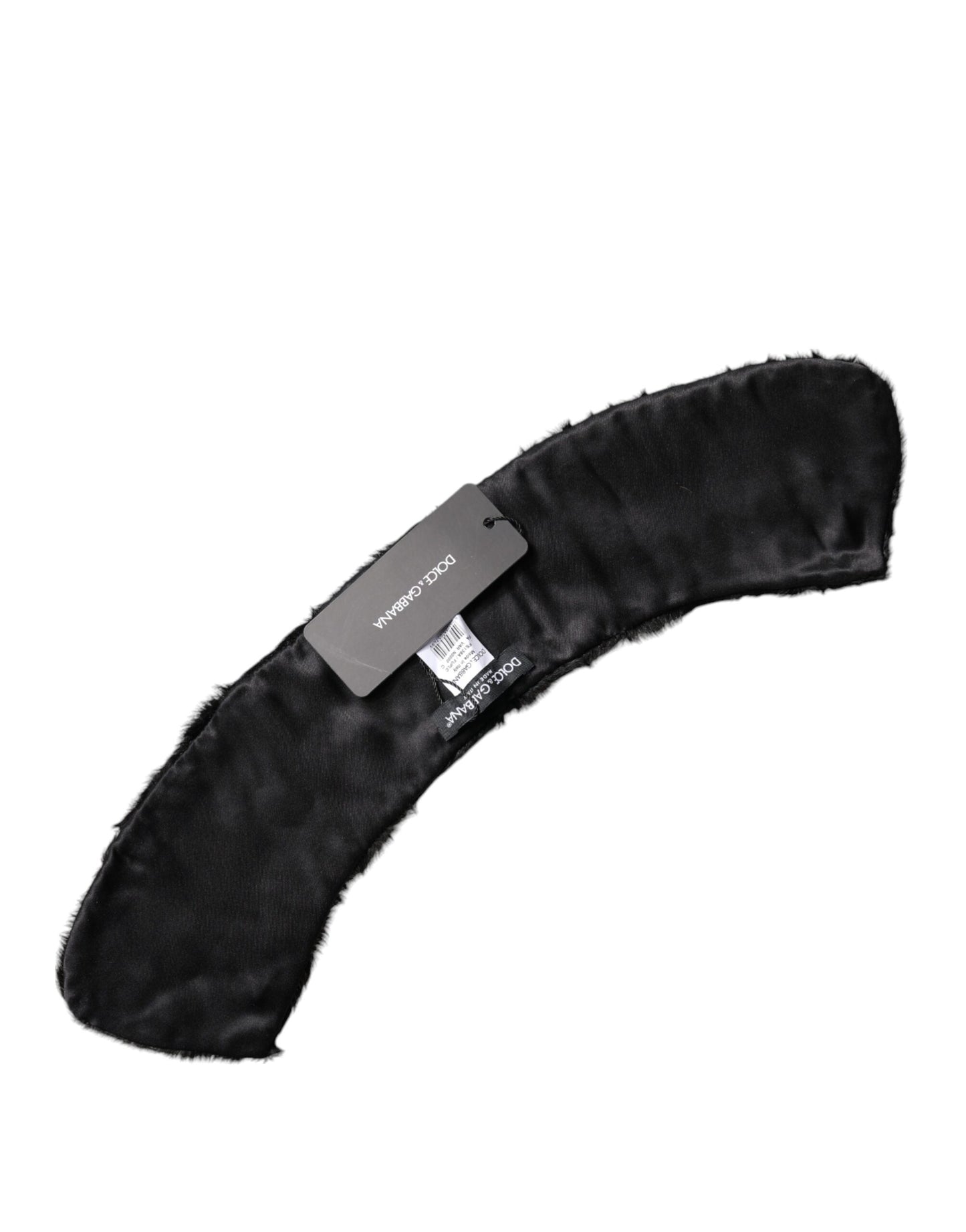Bufanda cruzada para el cuello Dolce & Gabbana con cuello de piel de cordero negra para mujer