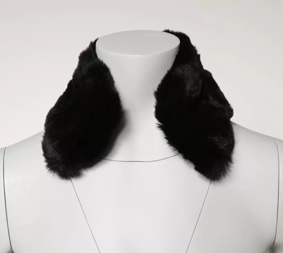 Dolce & Gabbana Black Lamb Fur Collar Women Neck Wrap Scarf – IT40|S par Dolce & Gabbana | Disponible sur Sandy Store ByNet