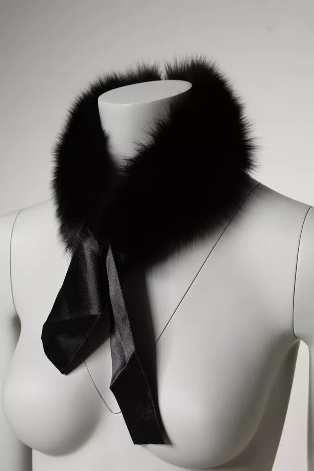Dolce & Gabbana Black Fur Shoulder Collar Wrap Shawl Scarf – par Dolce & Gabbana | Disponible sur Sandy Store ByNet