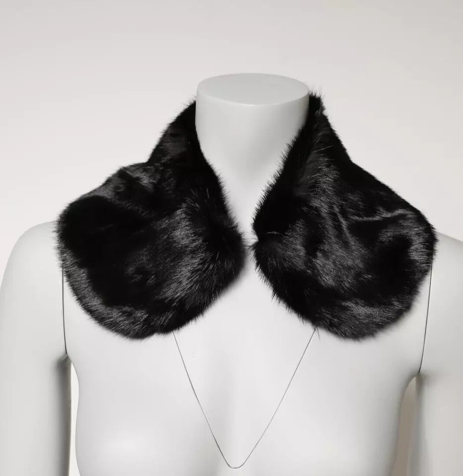 Dolce & Gabbana Black Fur Shawl Neck Wrap Cover Collar Scarf – IT40|S par Dolce & Gabbana | Disponible sur Sandy Store ByNet