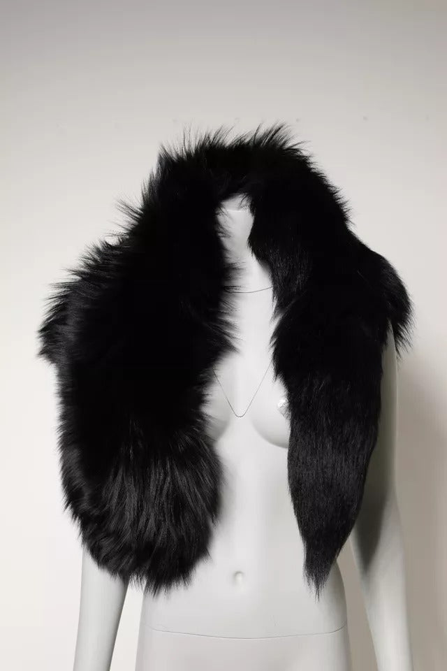 Dolce & Gabbana Black Fox Fur Neck Wrap Warmer Winter Scarf – par Dolce & Gabbana | Disponible sur Sandy Store ByNet