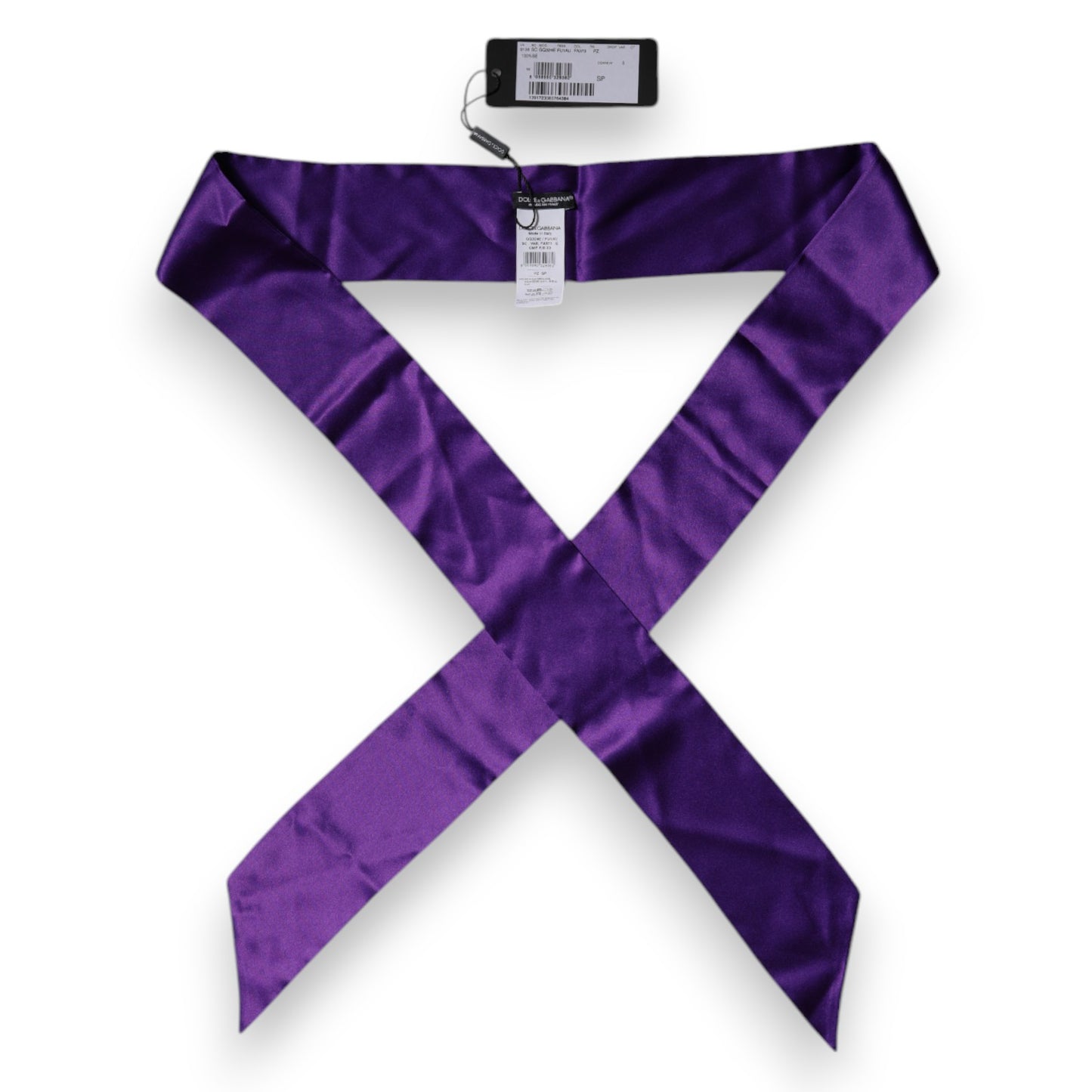 Dolce & Gabbana Purple Satin Silk Skinny Neck Foulard Scarf – par Dolce & Gabbana | Disponible sur Sandy Store ByNet
