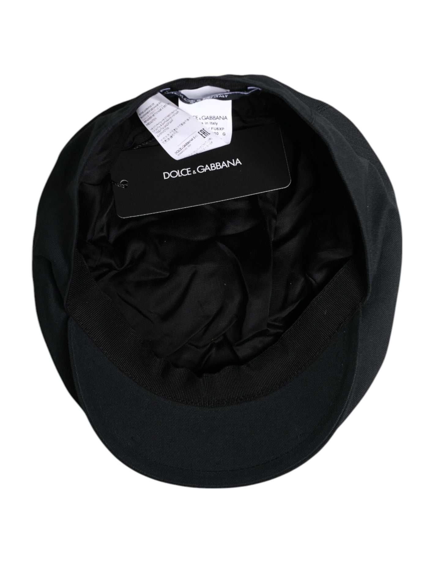 Dolce & Gabbana Black Cotton Newsboy Capello Cabbie Hat – 58 cm|M par Dolce & Gabbana | Disponible sur Sandy Store ByNet