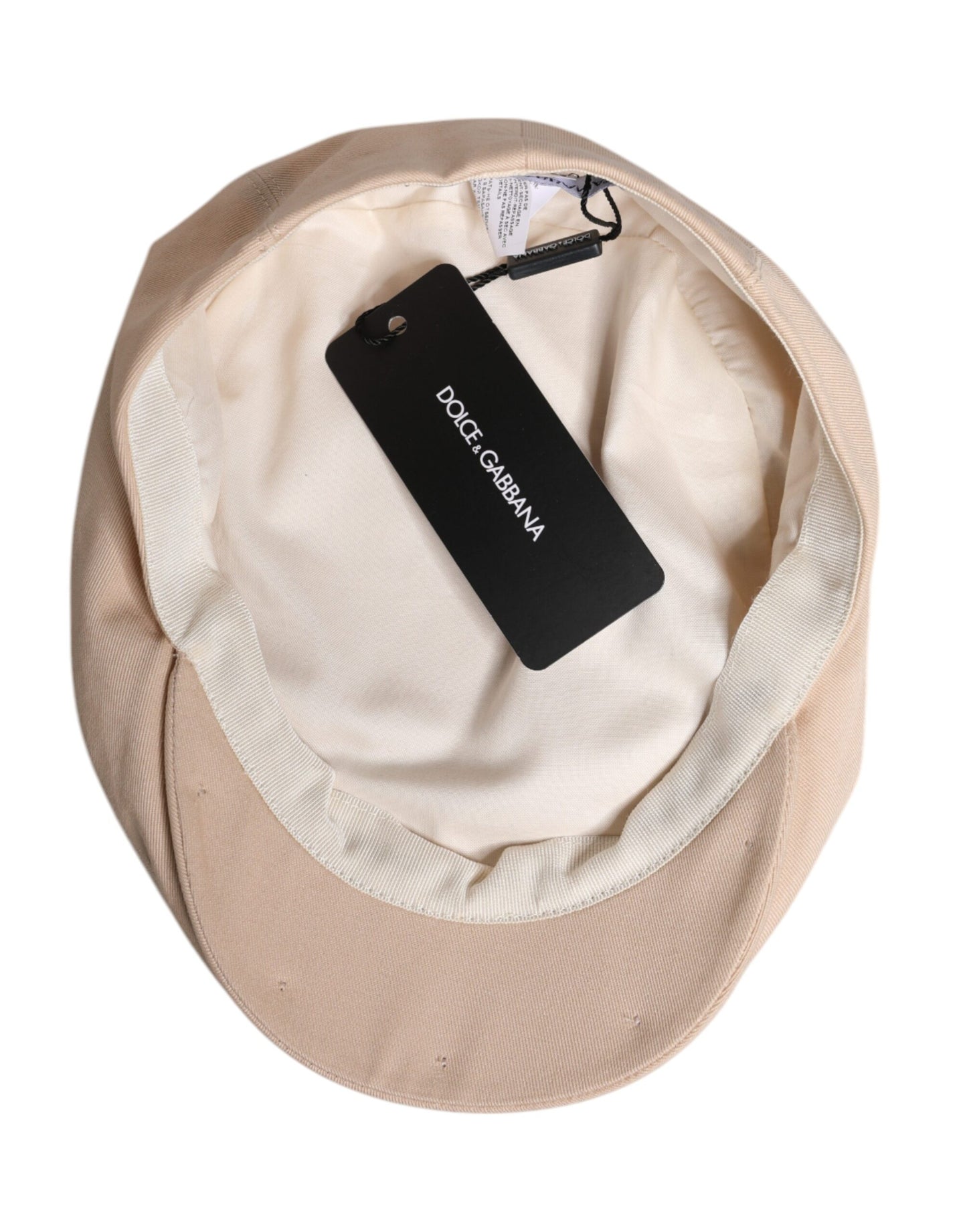 Dolce & Gabbana Beige Cotton Newsboy Capello Cabbie Hat – 60 cm|XL par Dolce & Gabbana | Disponible sur Sandy Store ByNet