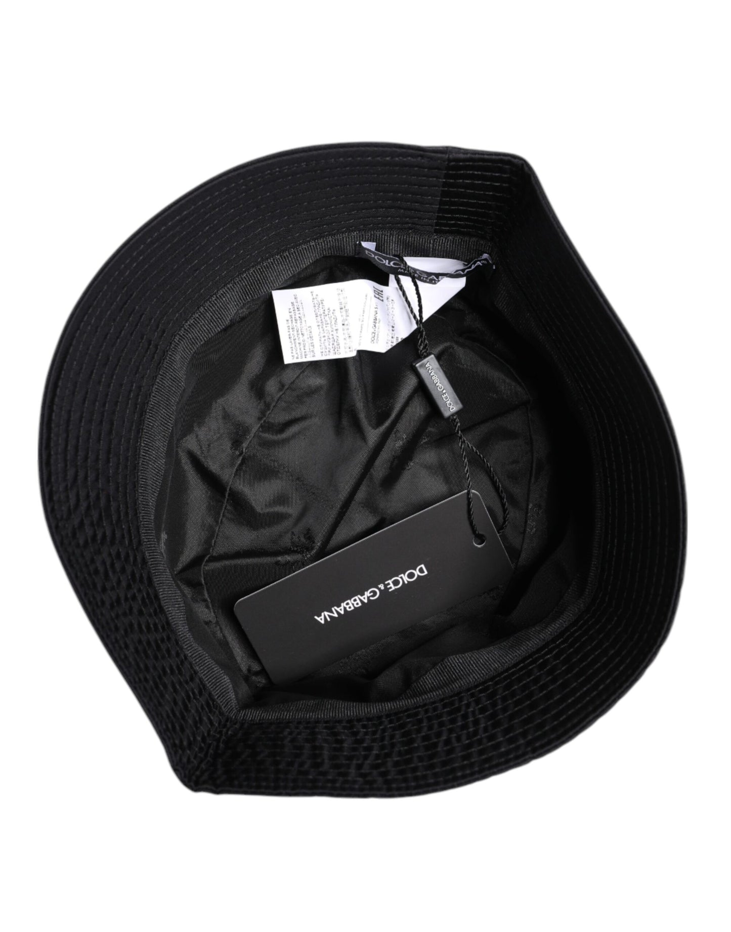 Dolce & Gabbana Black Cotton Wide Brim Bucket Hat – 57 cm|S par Dolce & Gabbana | Disponible sur Sandy Store ByNet