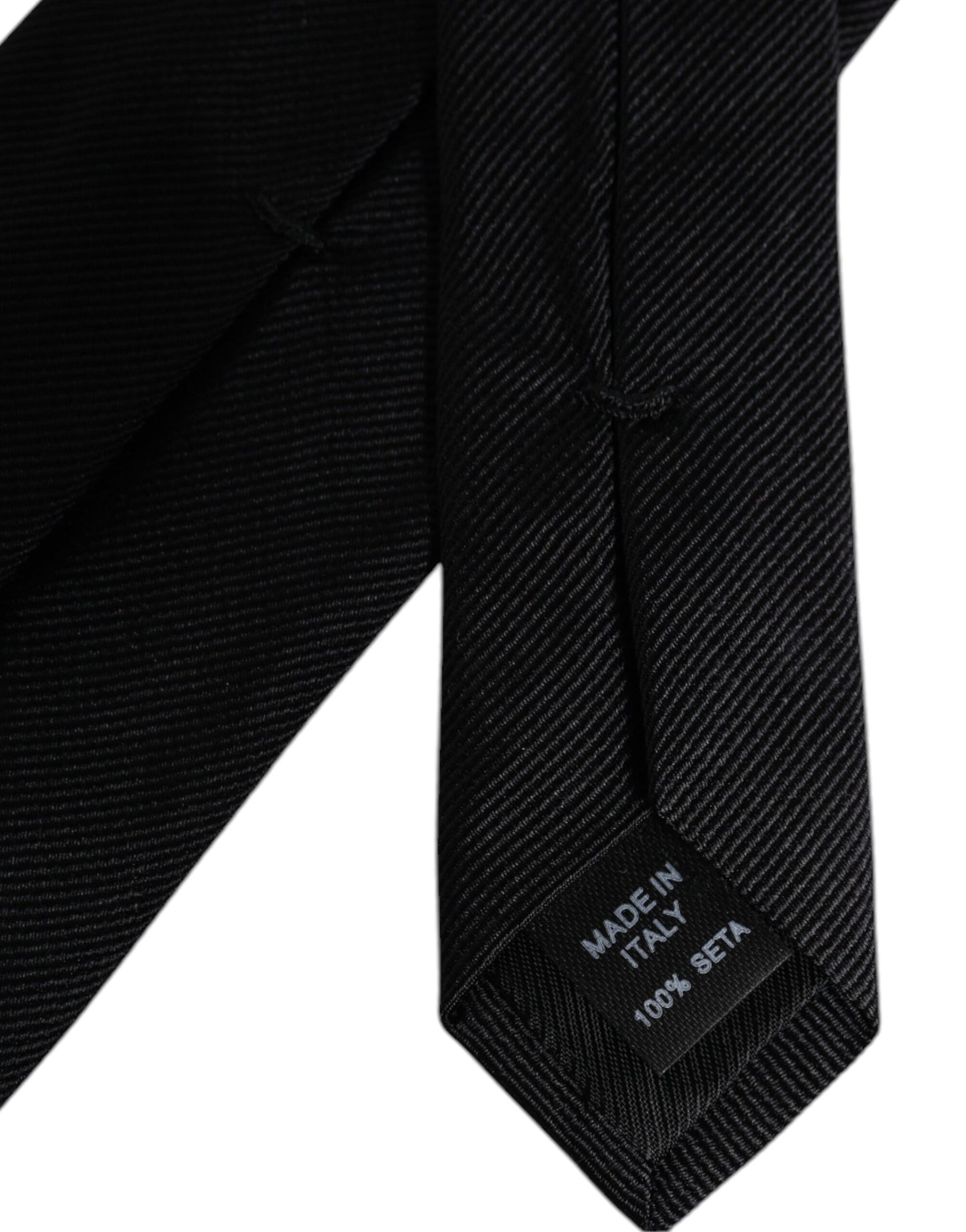 Dolce & Gabbana Black Solid Silk Adjustable Necktie Tie – par Dolce & Gabbana | Disponible sur Sandy Store ByNet
