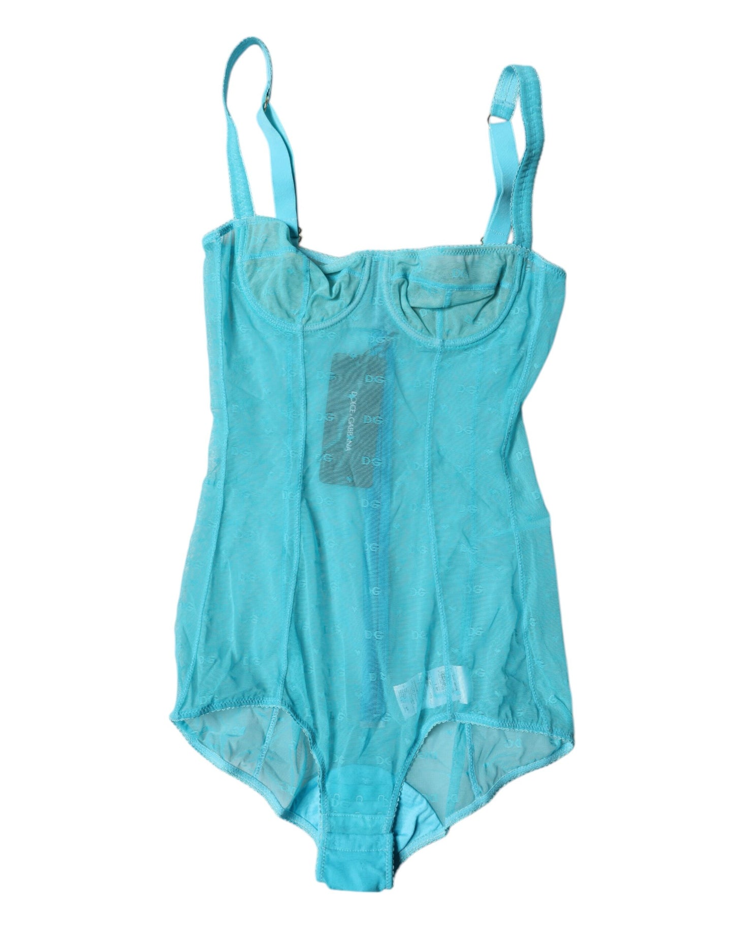 Dolce & Gabbana Blue Tulle Balconette Bra Bodysuit Underwear – IT2 | S par Dolce & Gabbana | Disponible sur Sandy Store ByNet