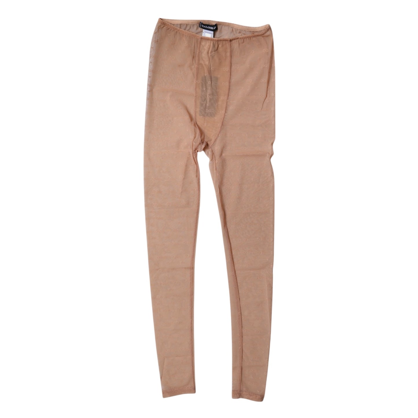 Dolce & Gabbana Pantalon de lingerie en dentelle beige nude avec logo